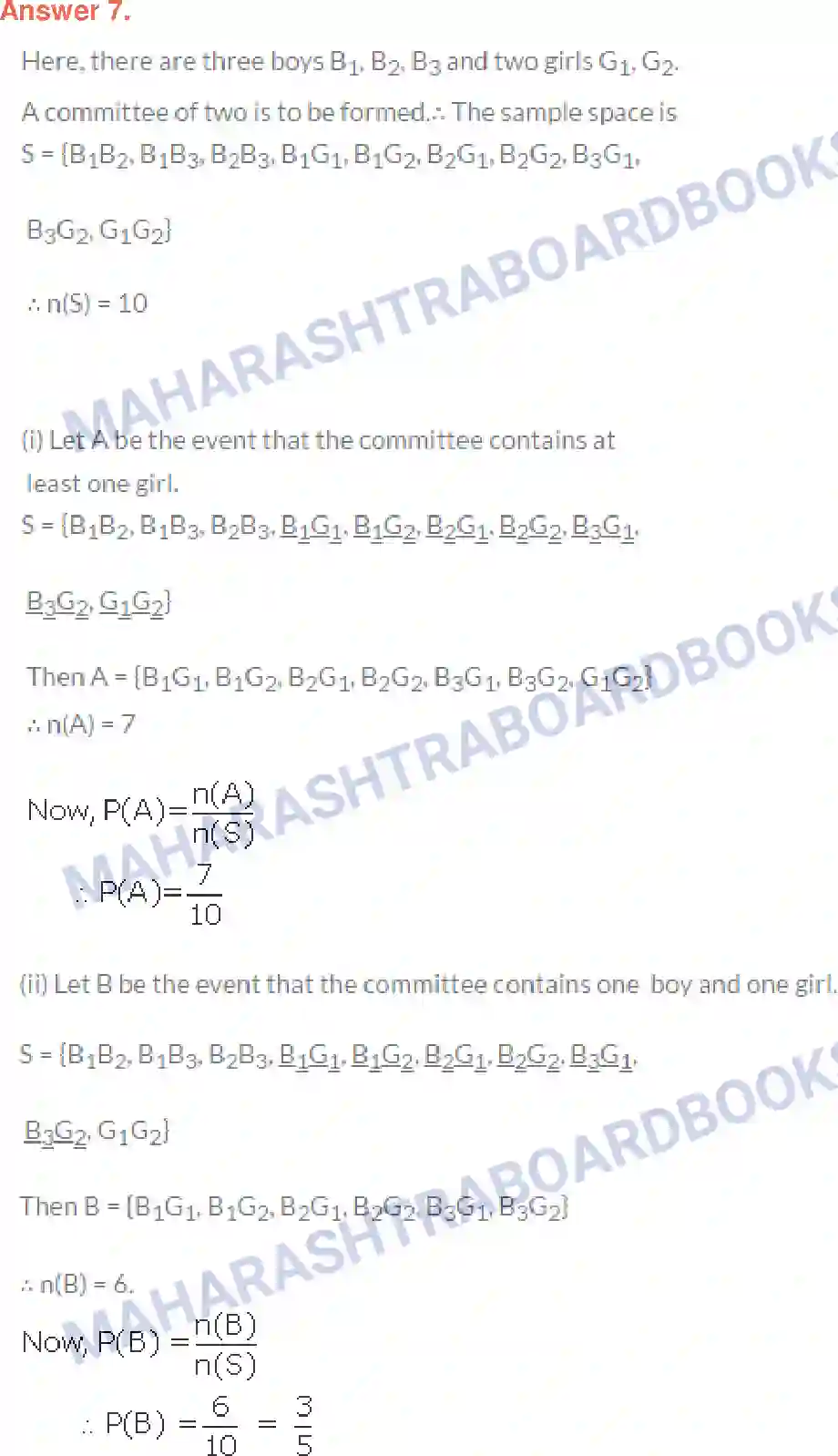 Maharashtra Board Solution class-10 Algebra+-+English+Medium Probability Image 14