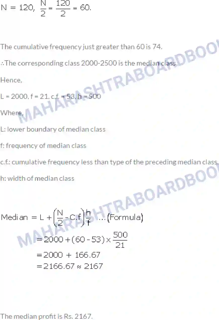 Maharashtra Board Solution class-10 Algebra+-+English+Medium Statistics-I Image 15