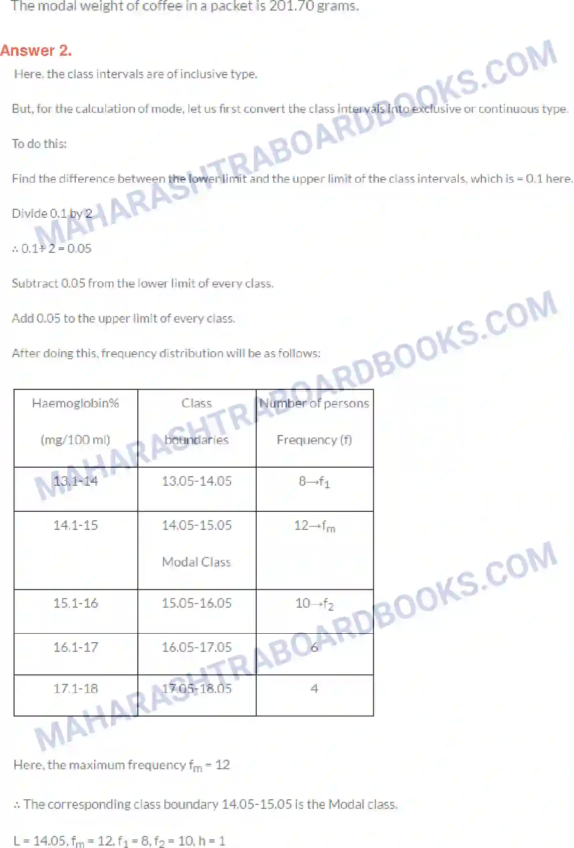 Maharashtra Board Solution class-10 Algebra+-+English+Medium Statistics-I Image 19