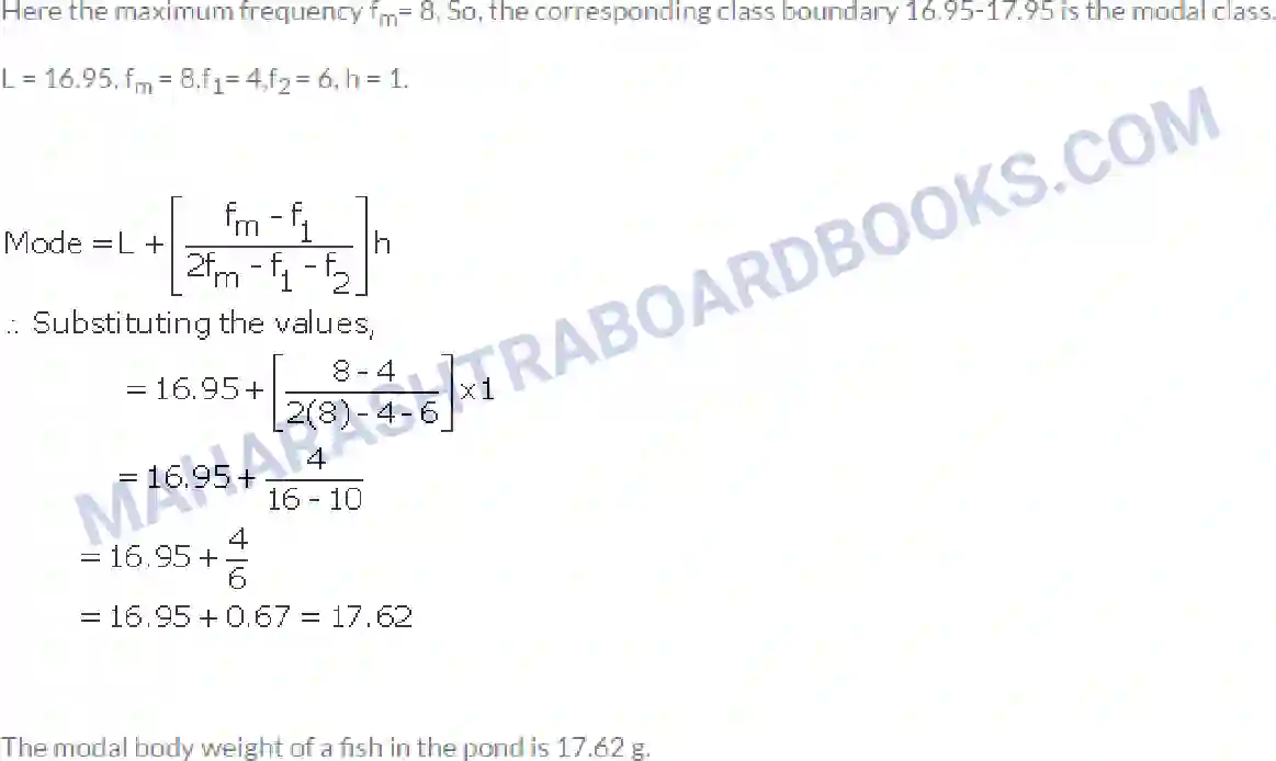 Maharashtra Board Solution class-10 Algebra+-+English+Medium Statistics-I Image 22