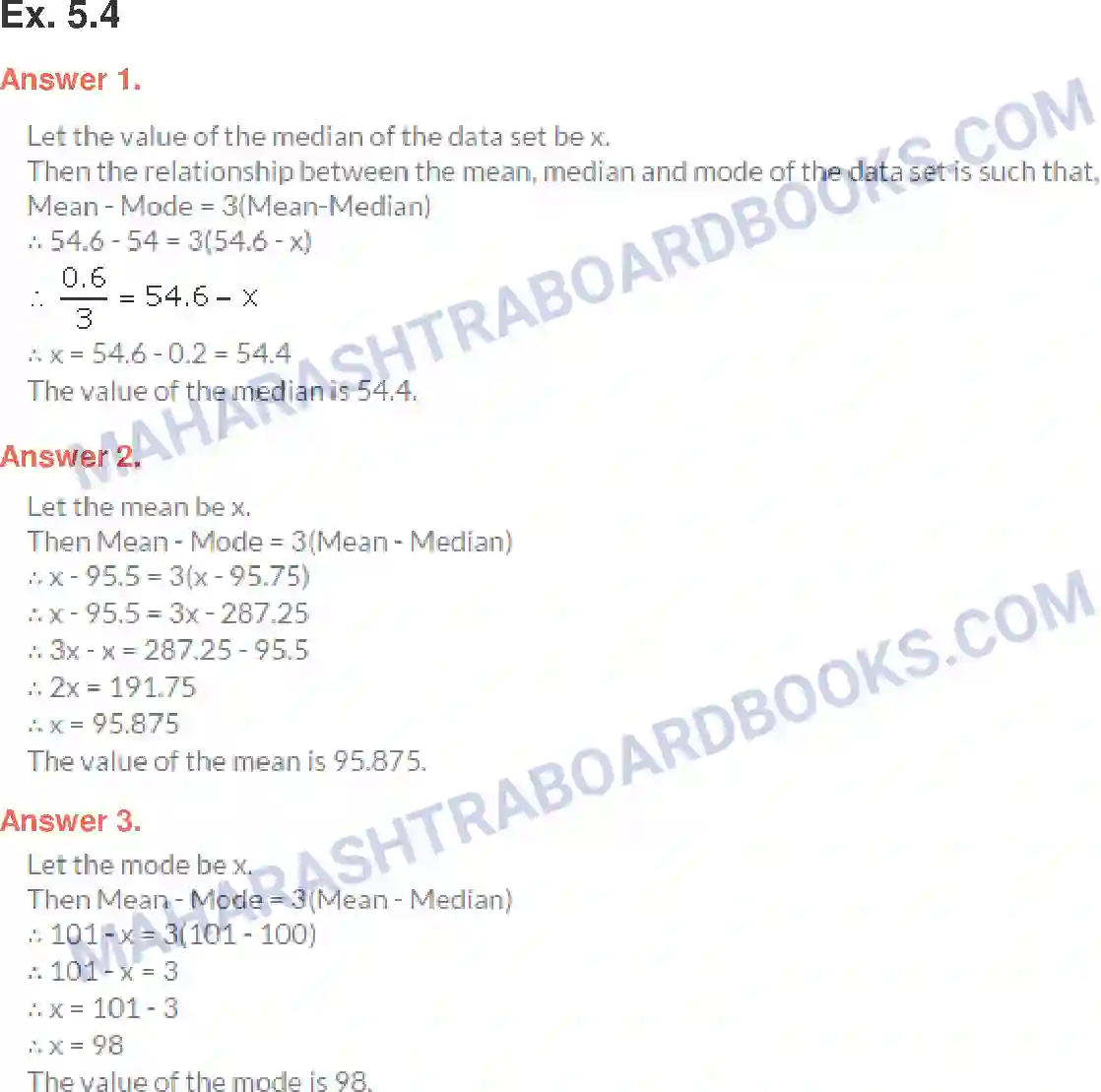 Maharashtra Board Solution class-10 Algebra+-+English+Medium Statistics-I Image 23