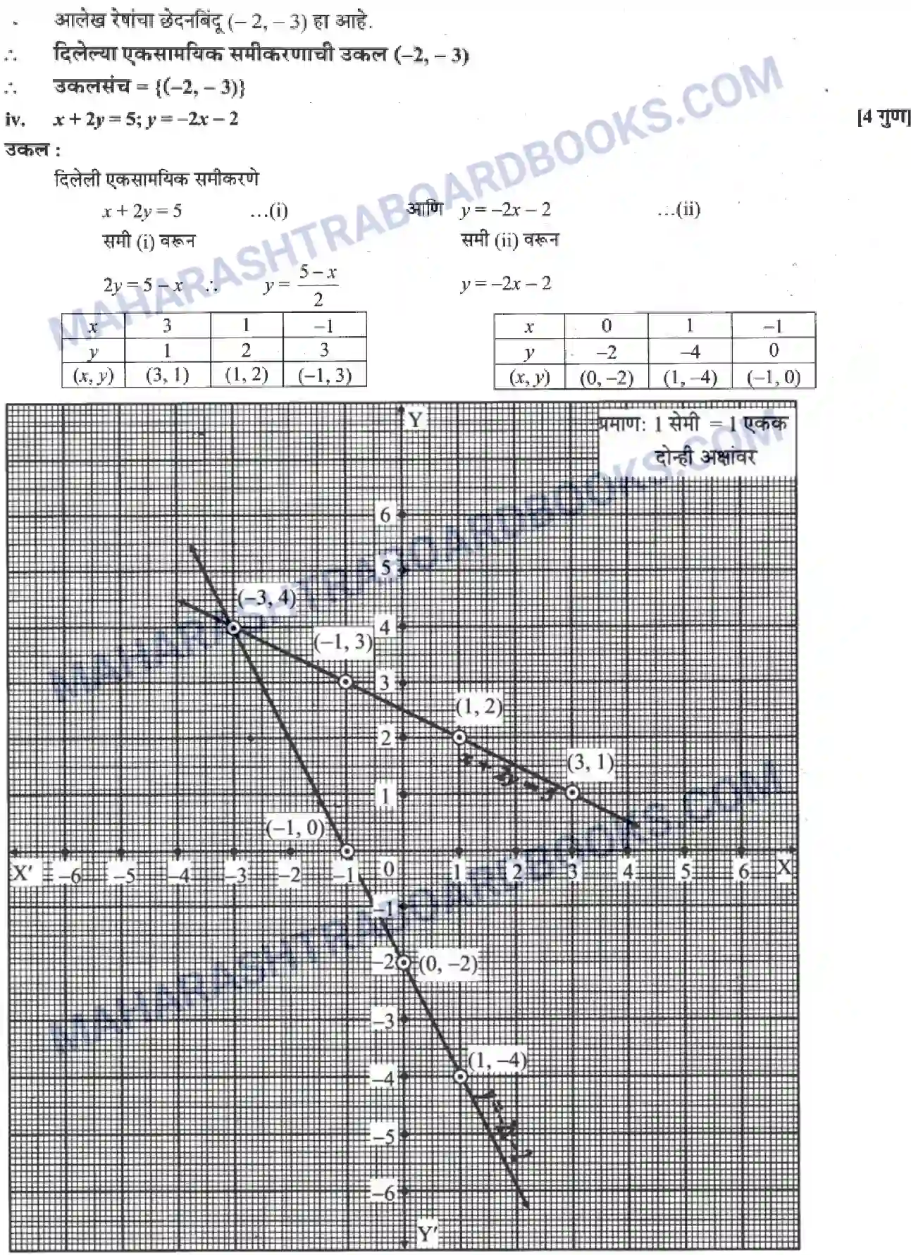 Maharashtra Board Solution Class-10 Algebra+-+Marathi+Medium Linear Equations in Two Variables Image 4