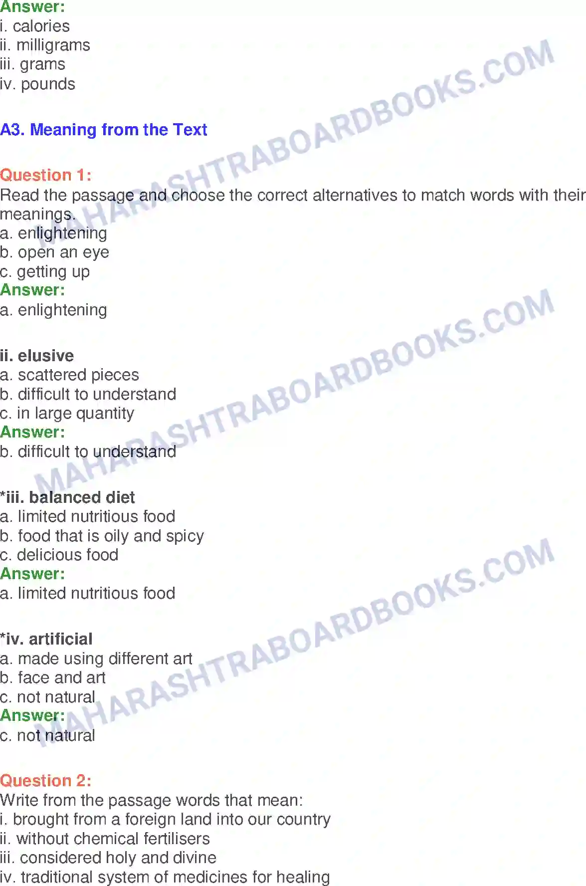 Maharashtra Board Solution Class-10 English Food As Love - Food & Health Image 17