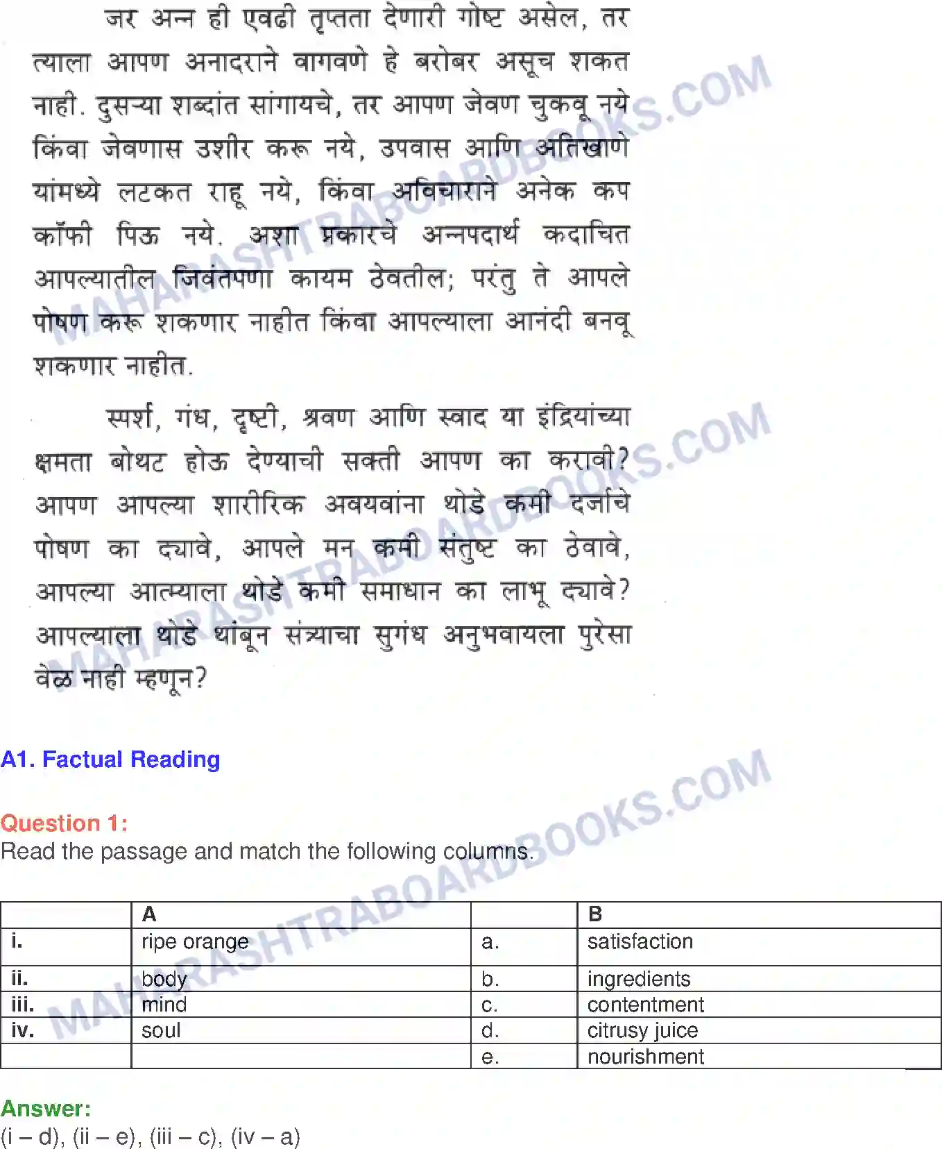 Maharashtra Board Solution Class-10 English Food As Love - Food & Health Image 20