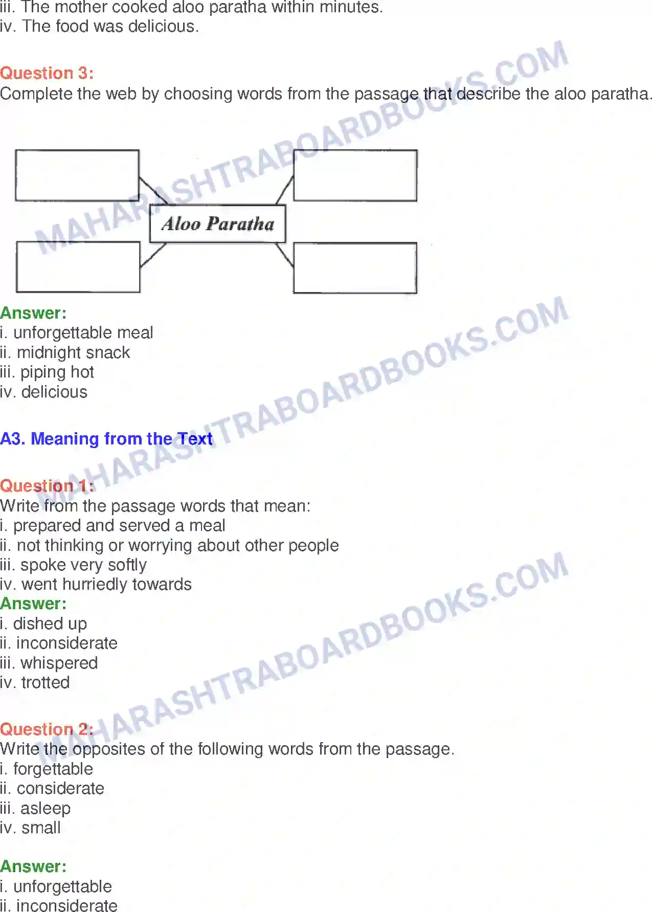 Maharashtra Board Solution Class-10 English Food As Love - Food & Health Image 5