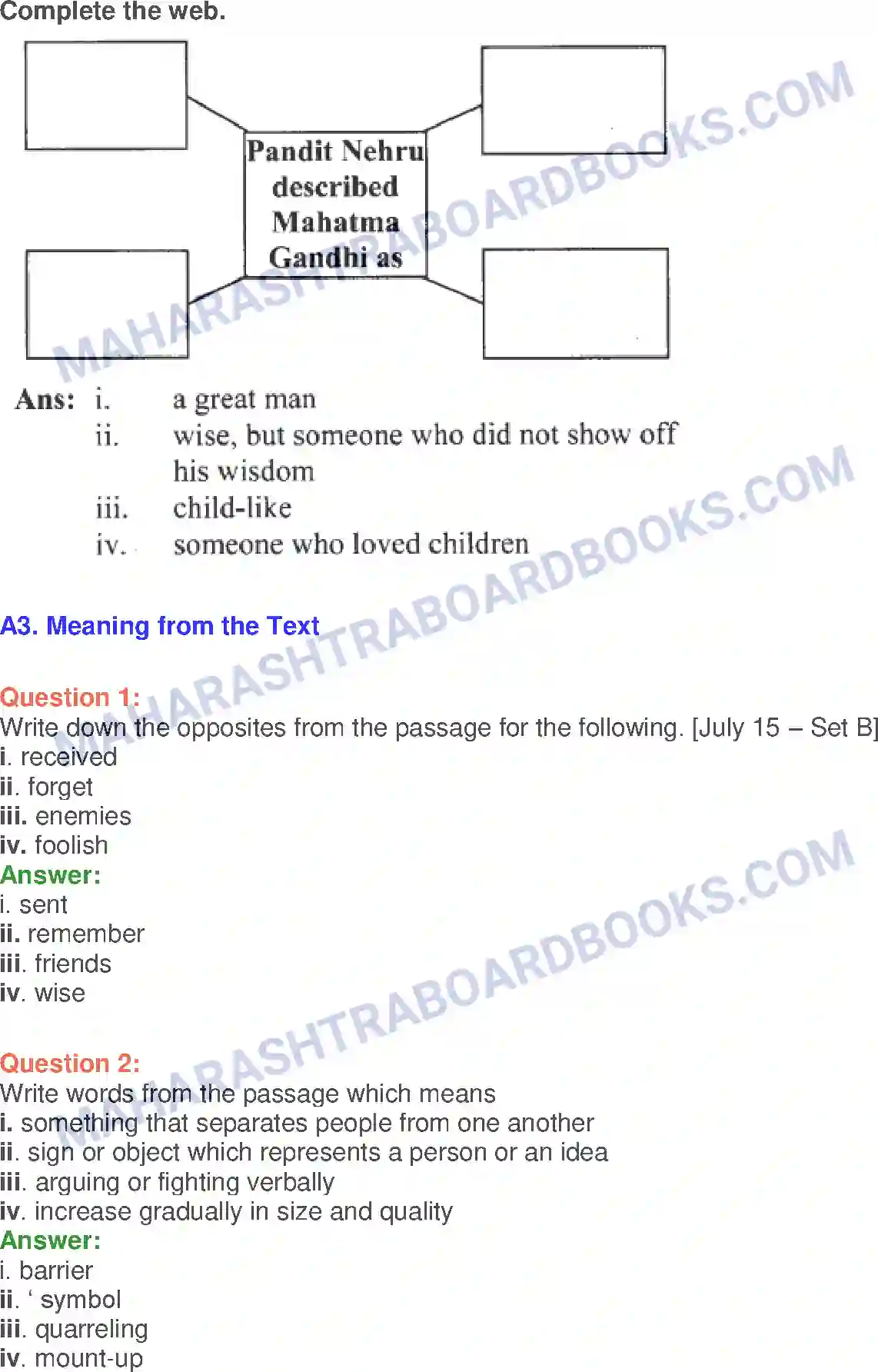 Maharashtra Board Solution Class-10 English Nehru’s Letter to Children - Nature & Environment Image 12