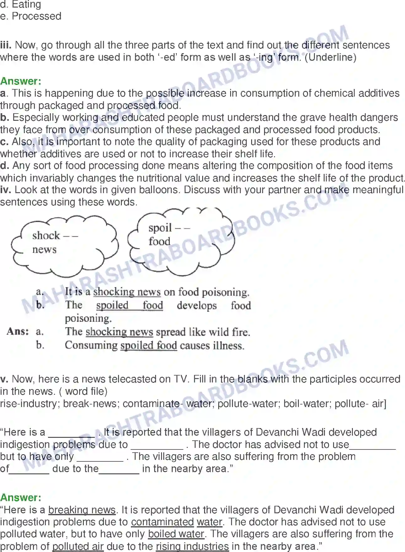 Maharashtra Board Solution Class-10 English Quick Fix Food - Food & Health Image 28