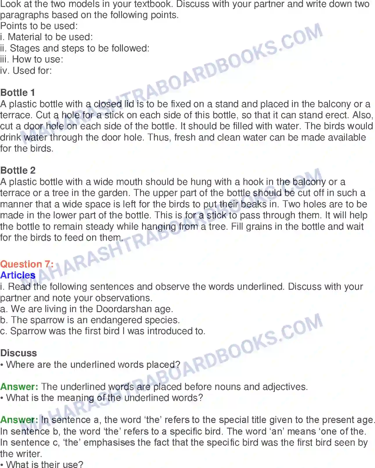 Maharashtra Board Solution class-10 English Sorrows Of Sparrows - Birds & Animals Image 22
