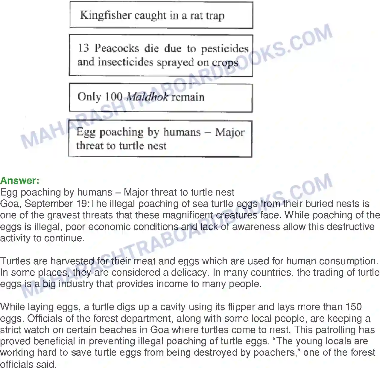 Maharashtra Board Solution class-10 English Sorrows Of Sparrows - Birds & Animals Image 25