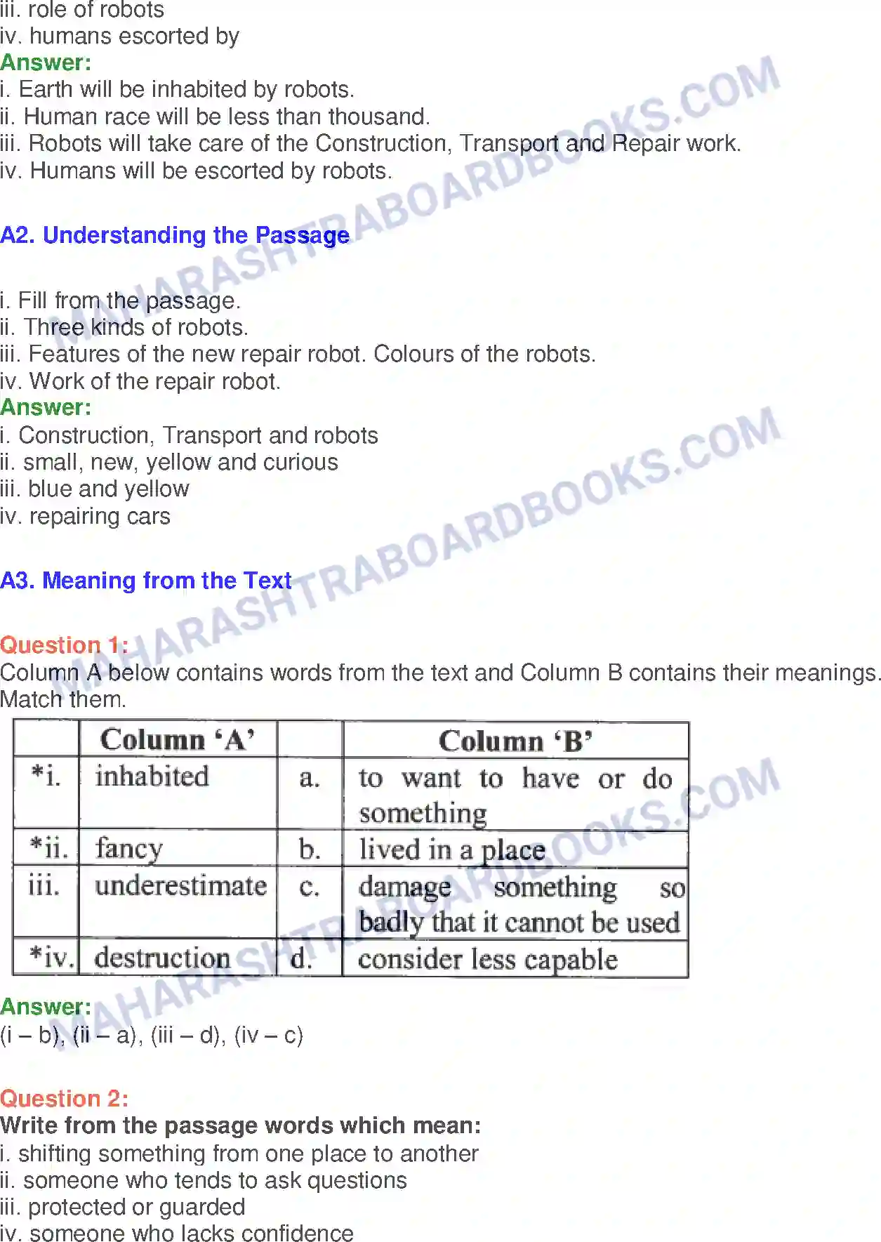 Maharashtra Board Solution Class-10 English The Curious Robot - Science & Technology Image 6