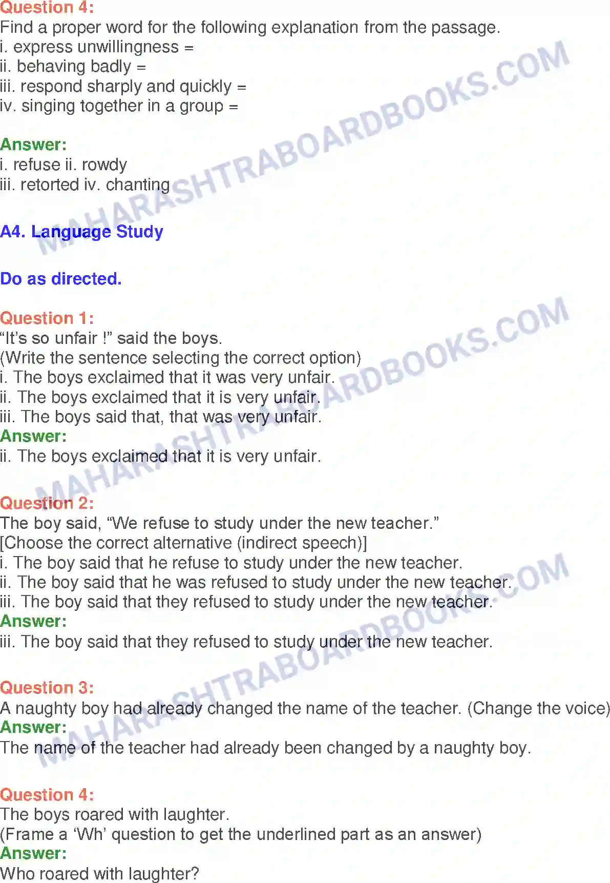 Maharashtra Board Solution Class-10 English The Rats’ Feast - Wit & Humour Image 11