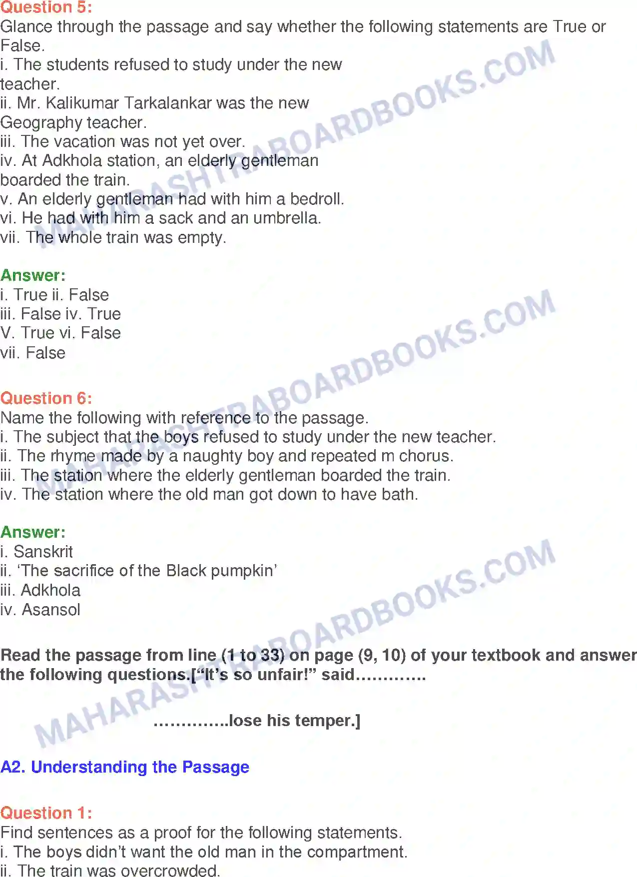 Maharashtra Board Solution Class-10 English The Rats’ Feast - Wit & Humour Image 7