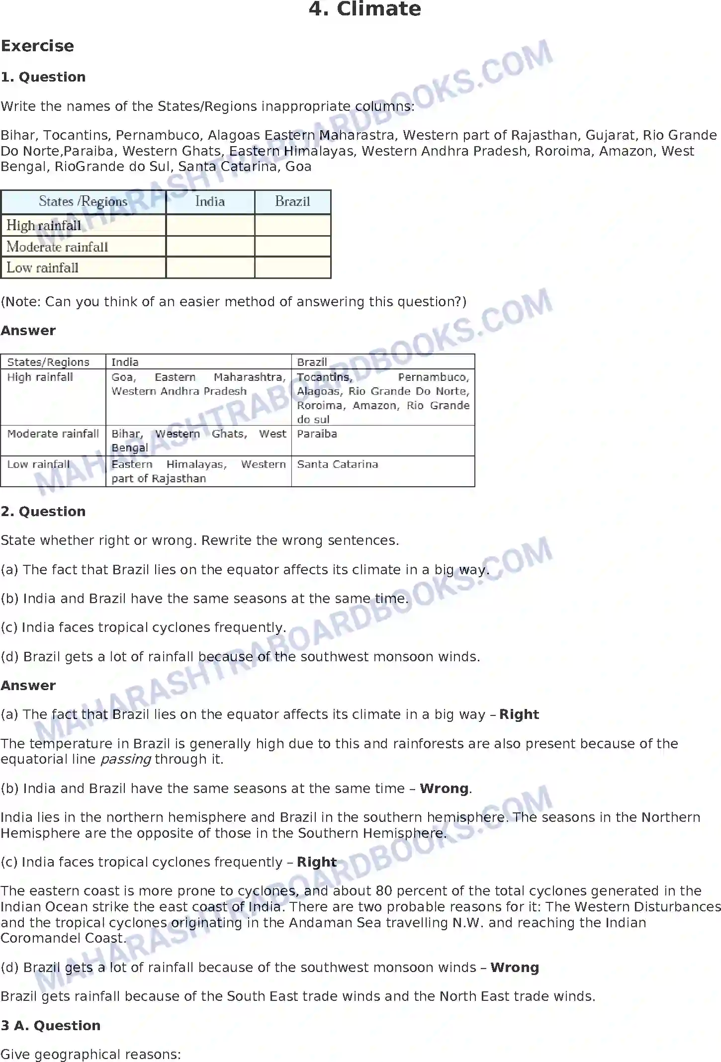 Maharashtra Board Solution Class-10 Geography+-+English+Medium Climate Image 1