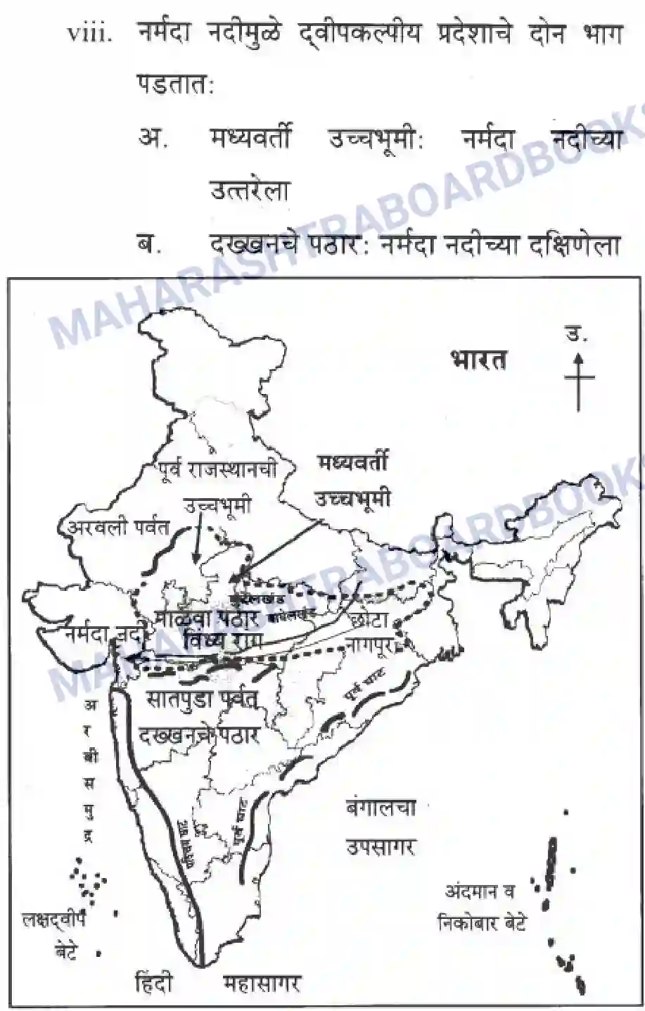 Maharashtra Board Solution Class-10 Geography+&+Economics+-+Marathi+Medium दवीपकल्पीय पठारी प्रदेश- मध्यवर्ती उच्चाभूमी Image 18