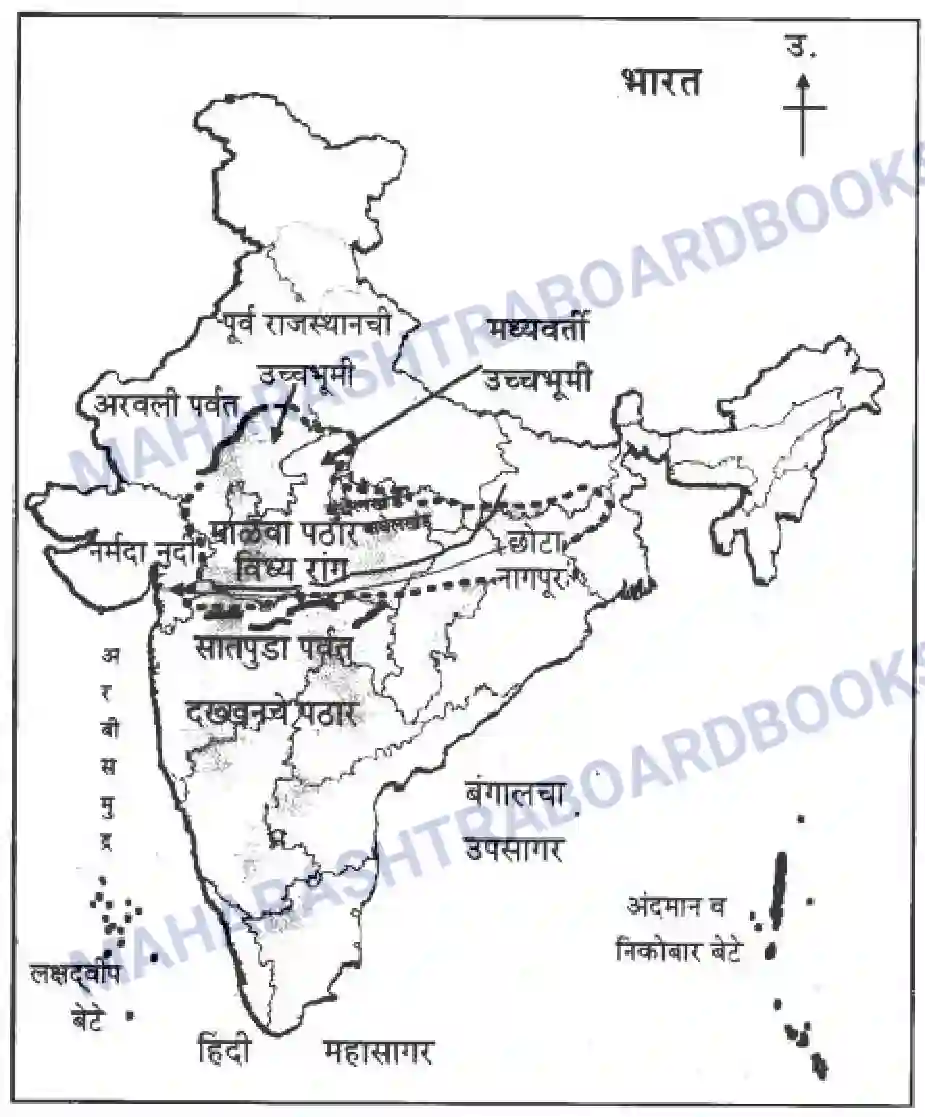 Maharashtra Board Solution Class-10 Geography+&+Economics+-+Marathi+Medium दवीपकल्पीय पठारी प्रदेश- मध्यवर्ती उच्चाभूमी Image 23