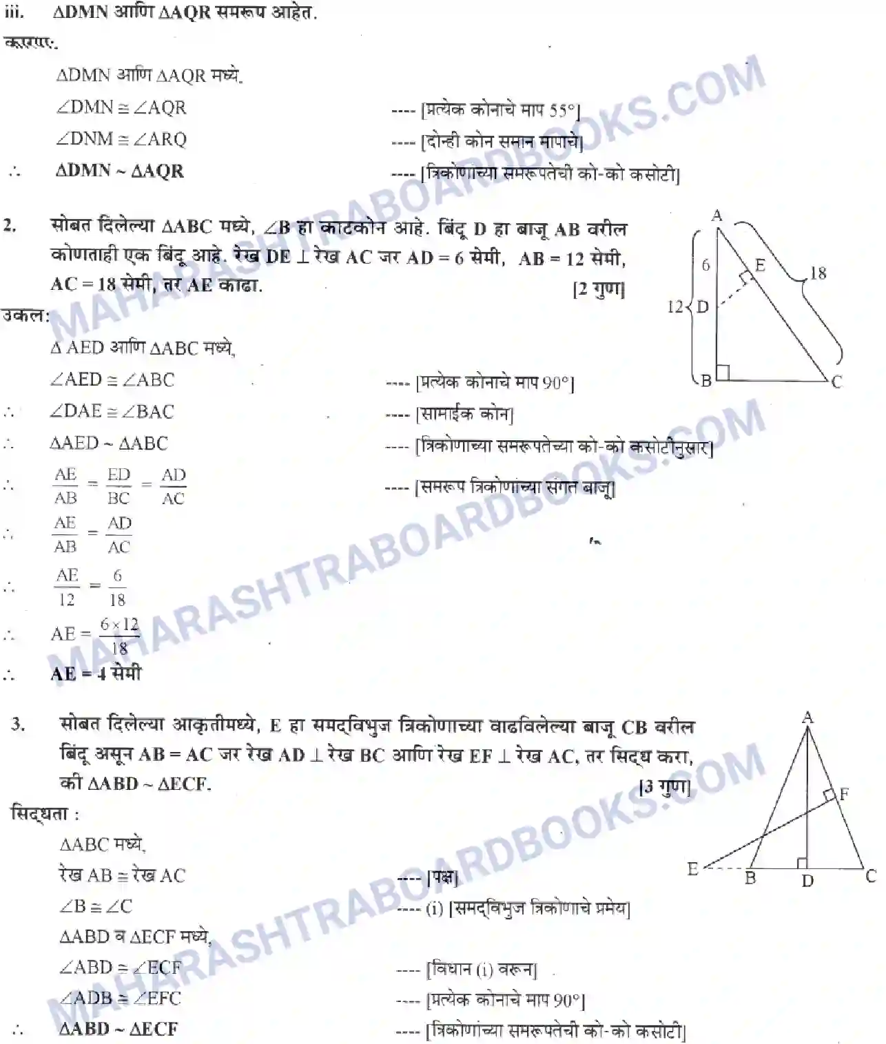 Maharashtra Board Solution class-10 Geometry+-+Marathi+Medium Similarity Image 12