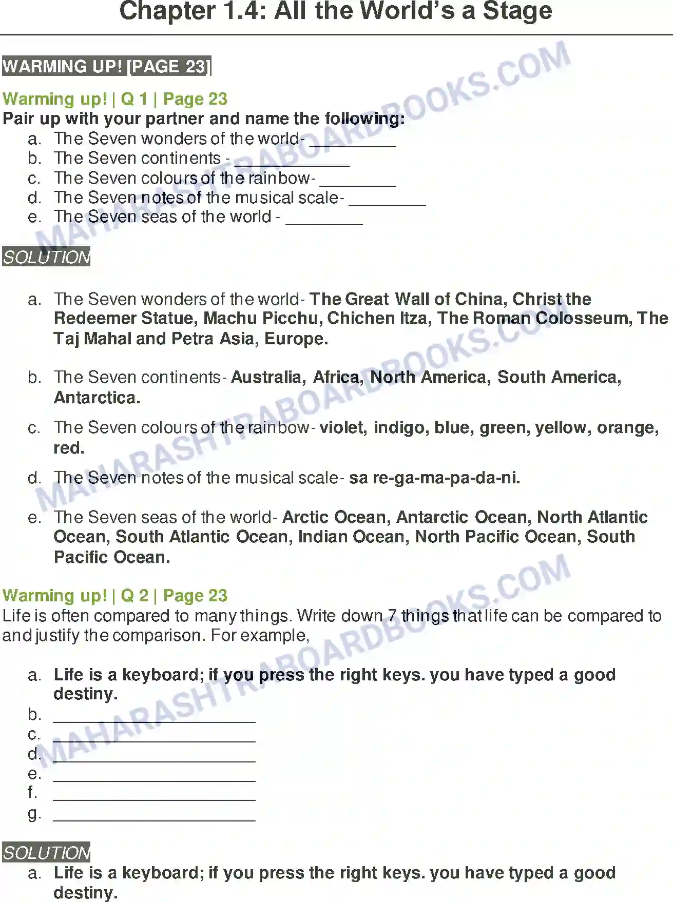 Maharashtra Board Solution class-10 Kumarbharati+-+English+Medium All the World’s a Stage Image 1