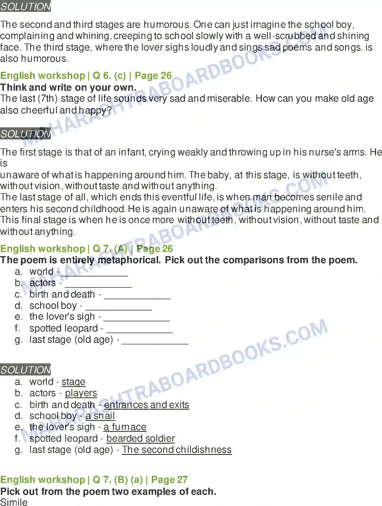 Maharashtra Board Solution class-10 Kumarbharati+-+English+Medium All the World’s a Stage Image 7