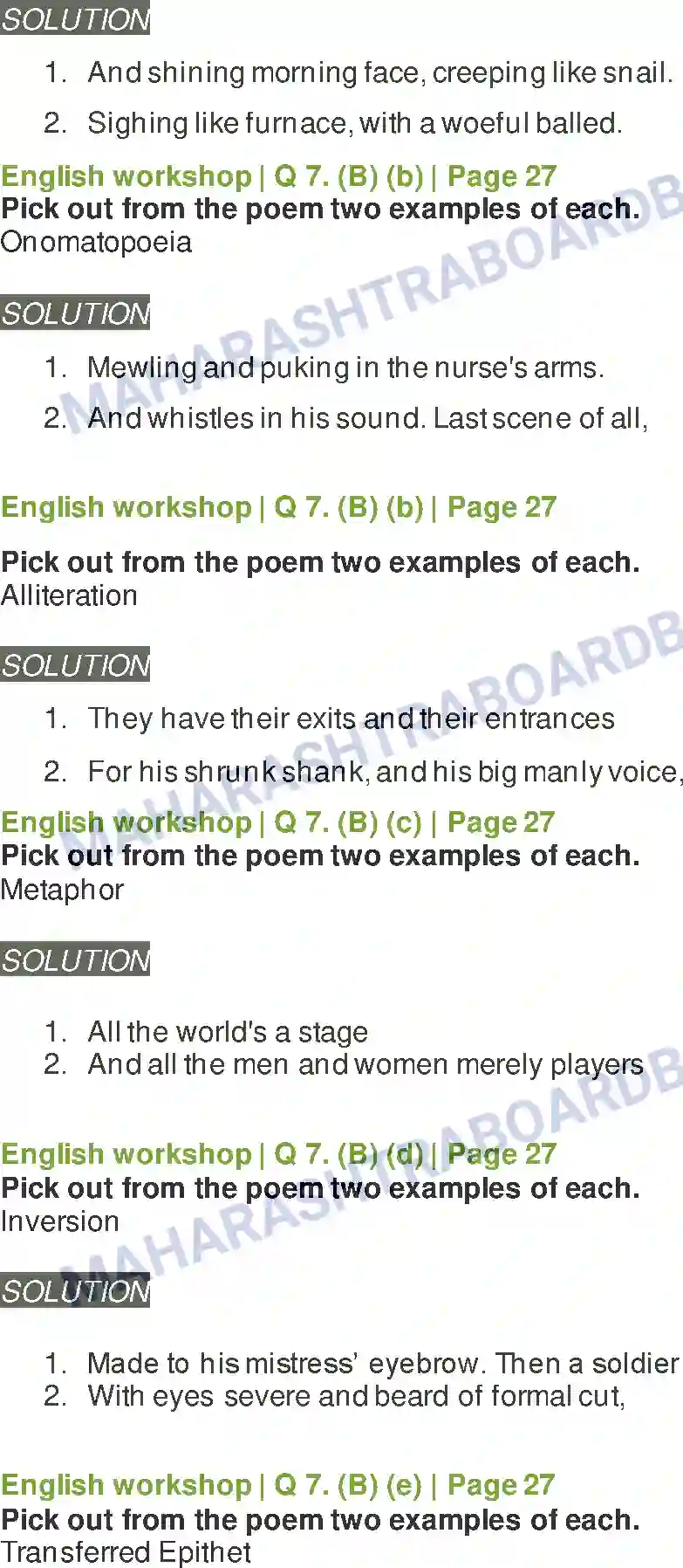 Maharashtra Board Solution class-10 Kumarbharati+-+English+Medium All the World’s a Stage Image 8