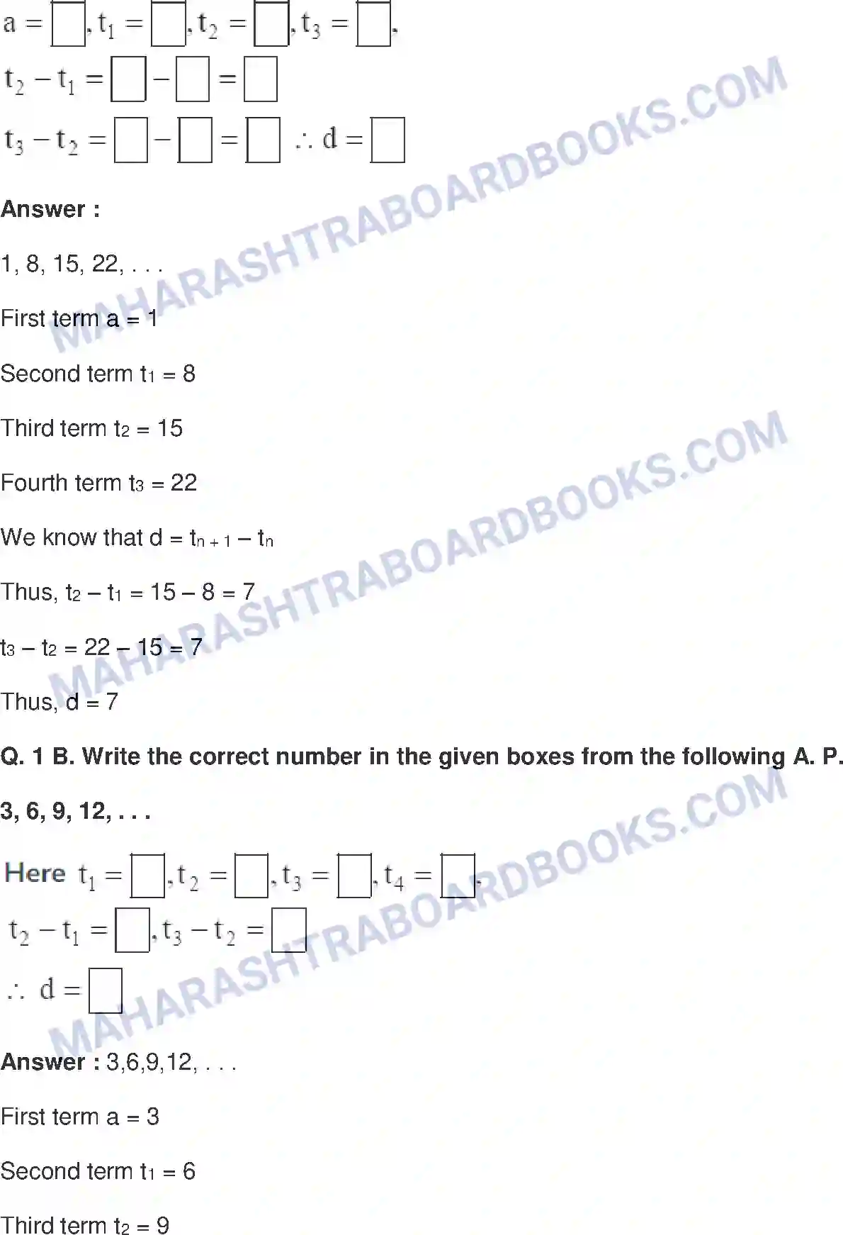 Maharashtra Board Solution Class-10 Mathematics+Part-I+-+English+Medium Arithmetic Progression Image 11