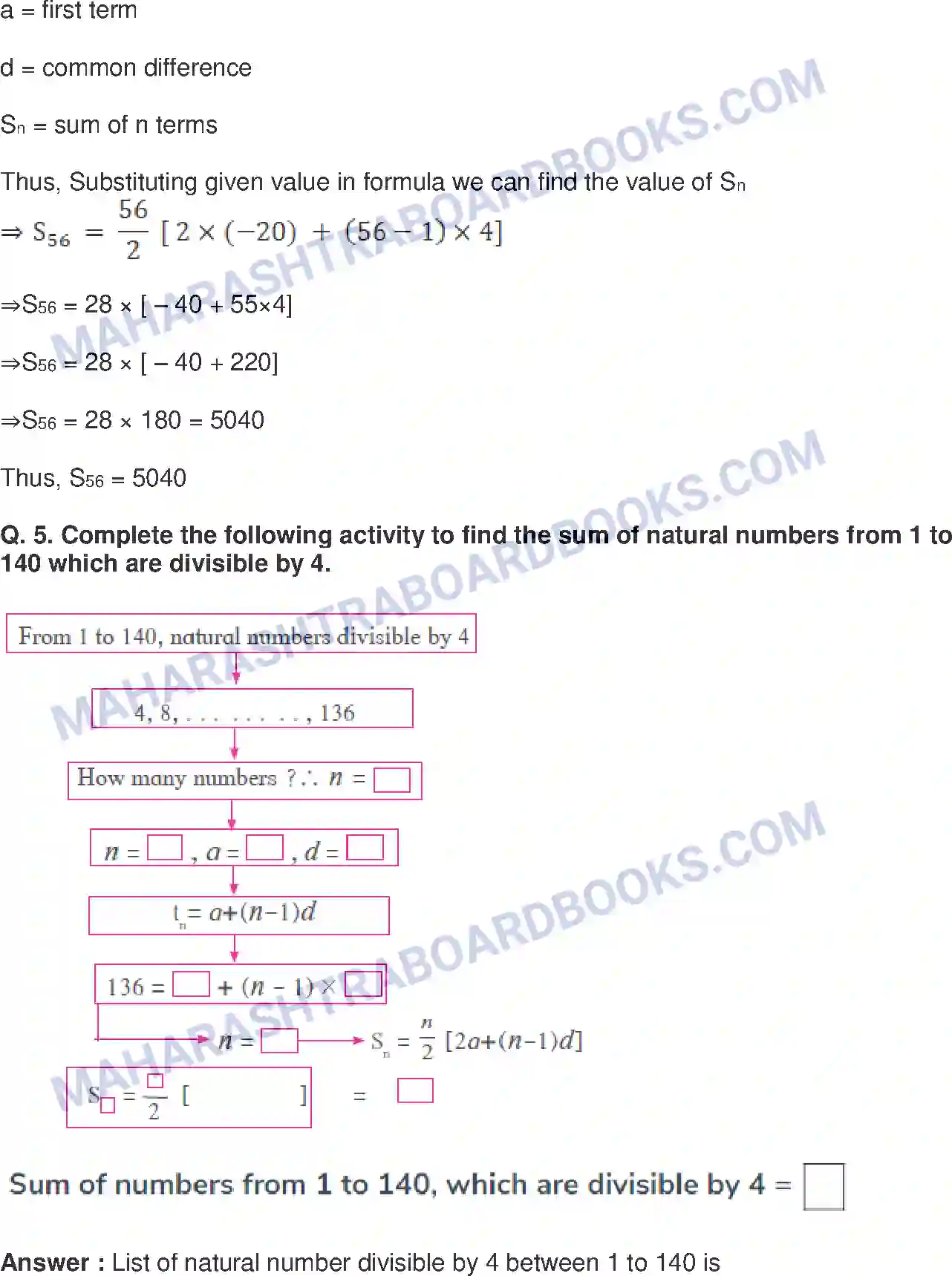 Maharashtra Board Solution Class-10 Mathematics+Part-I+-+English+Medium Arithmetic Progression Image 25