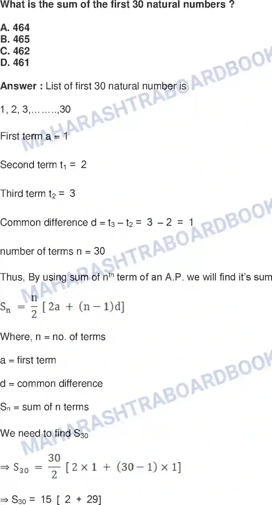 Maharashtra Board Solution Class-10 Mathematics+Part-I+-+English+Medium Arithmetic Progression Image 42