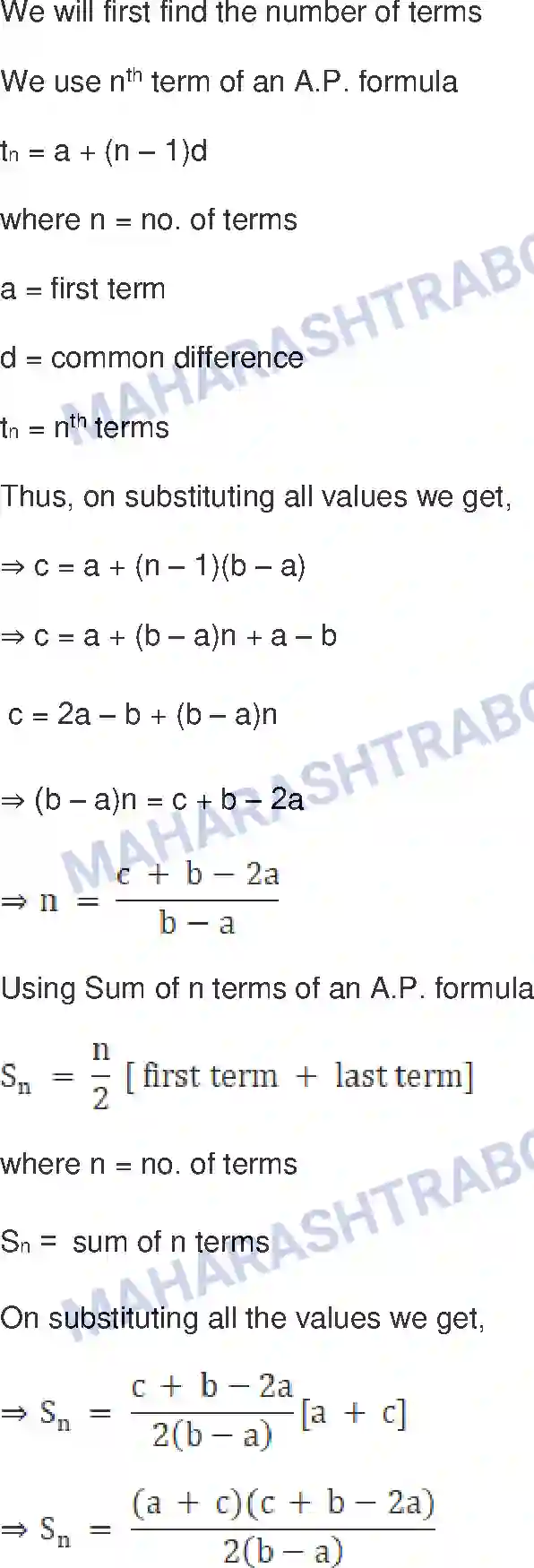 Maharashtra Board Solution Class-10 Mathematics+Part-I+-+English+Medium Arithmetic Progression Image 62