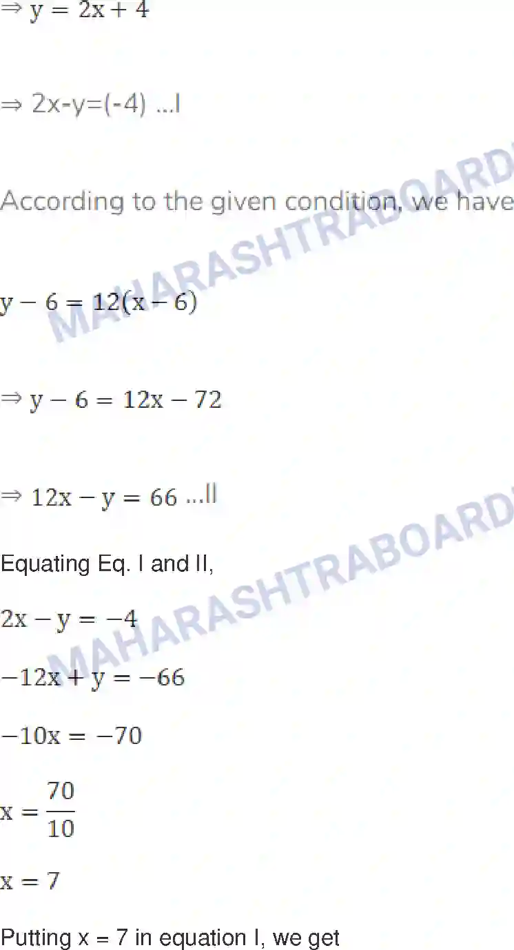 Maharashtra Board Solution Class-10 Mathematics+Part-I+-+English+Medium Linear Equations in Two Variables Image 35