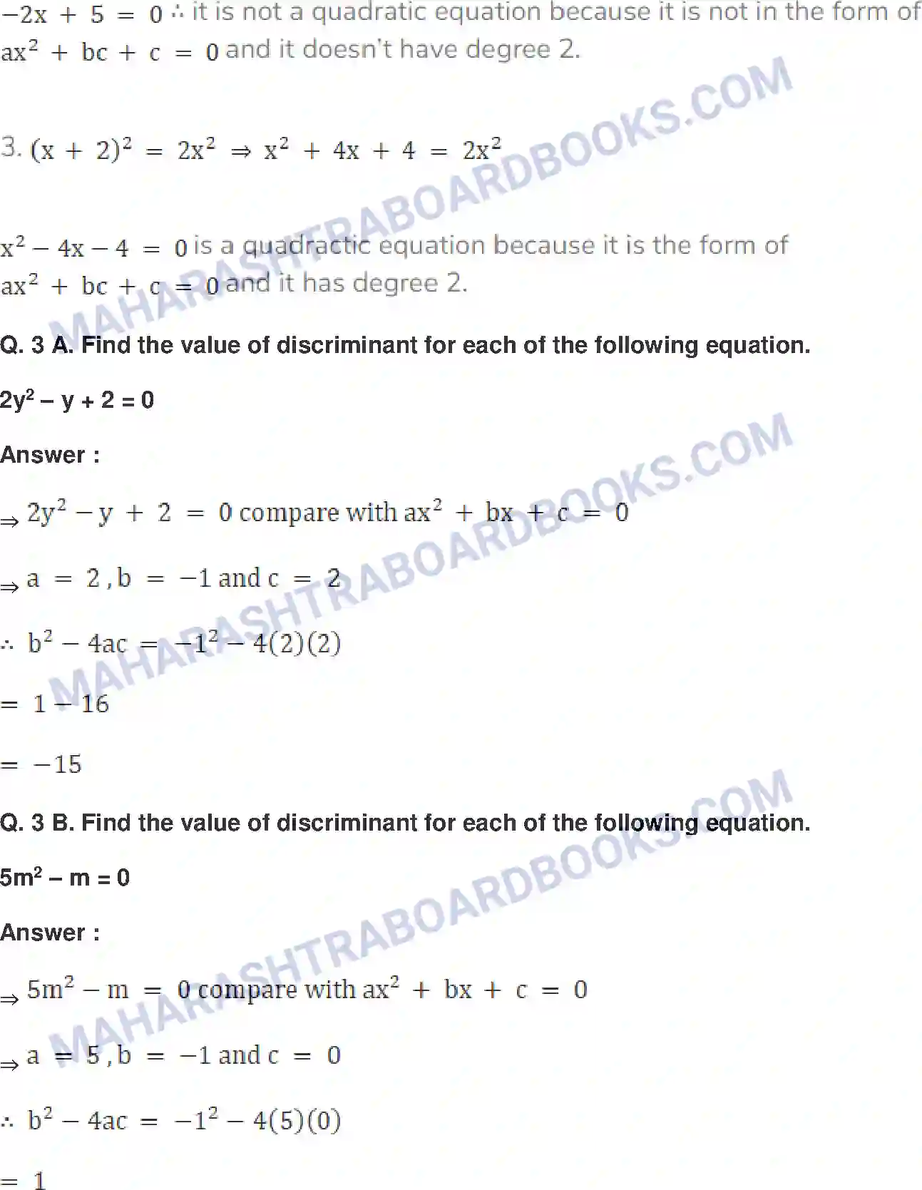 Maharashtra Board Solution Class-10 Mathematics+Part-I+-+English+Medium Quadratic Equations Image 48