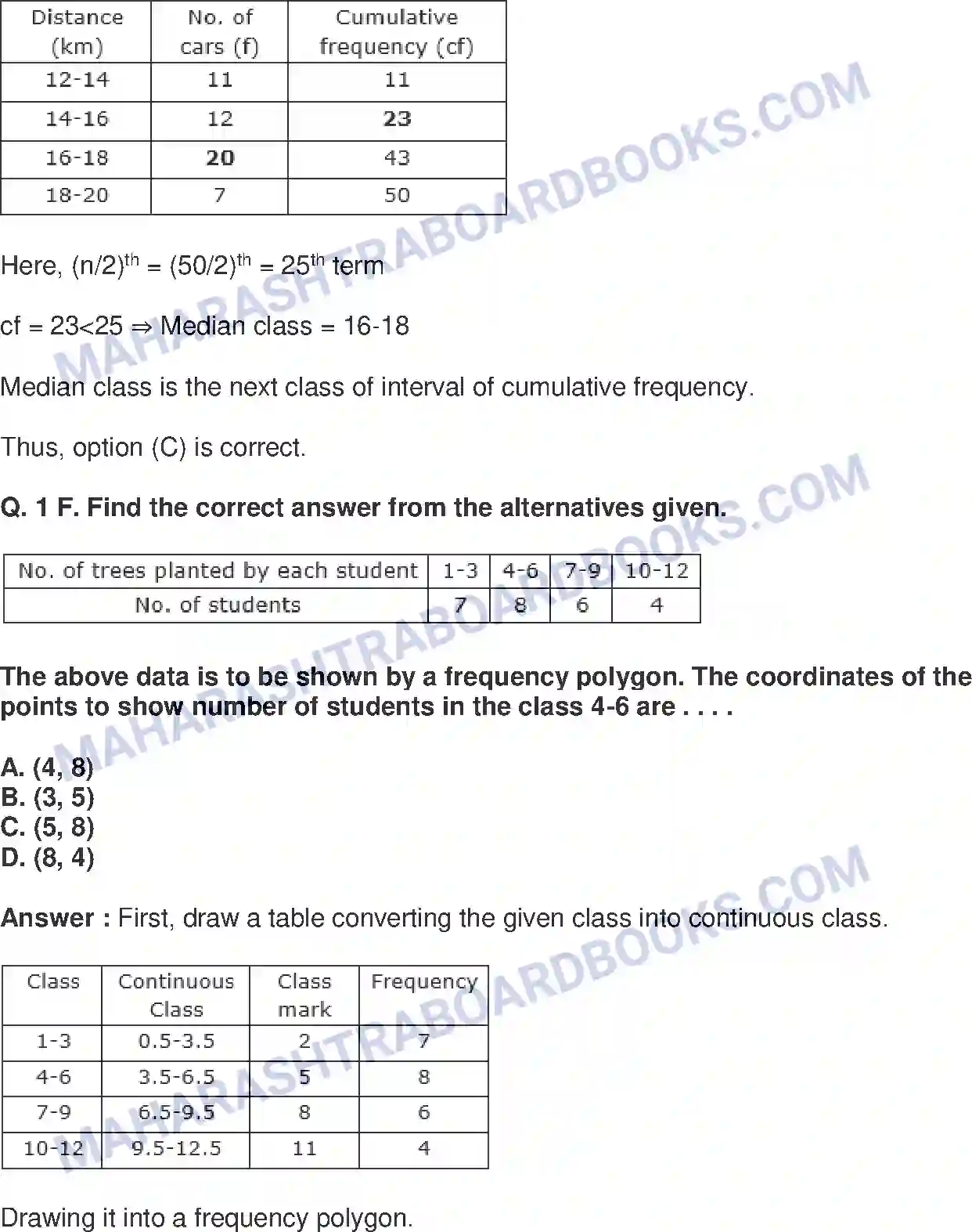 Maharashtra Board Solution Class-10 Mathematics+Part-I+-+English+Medium Statistics Image 34