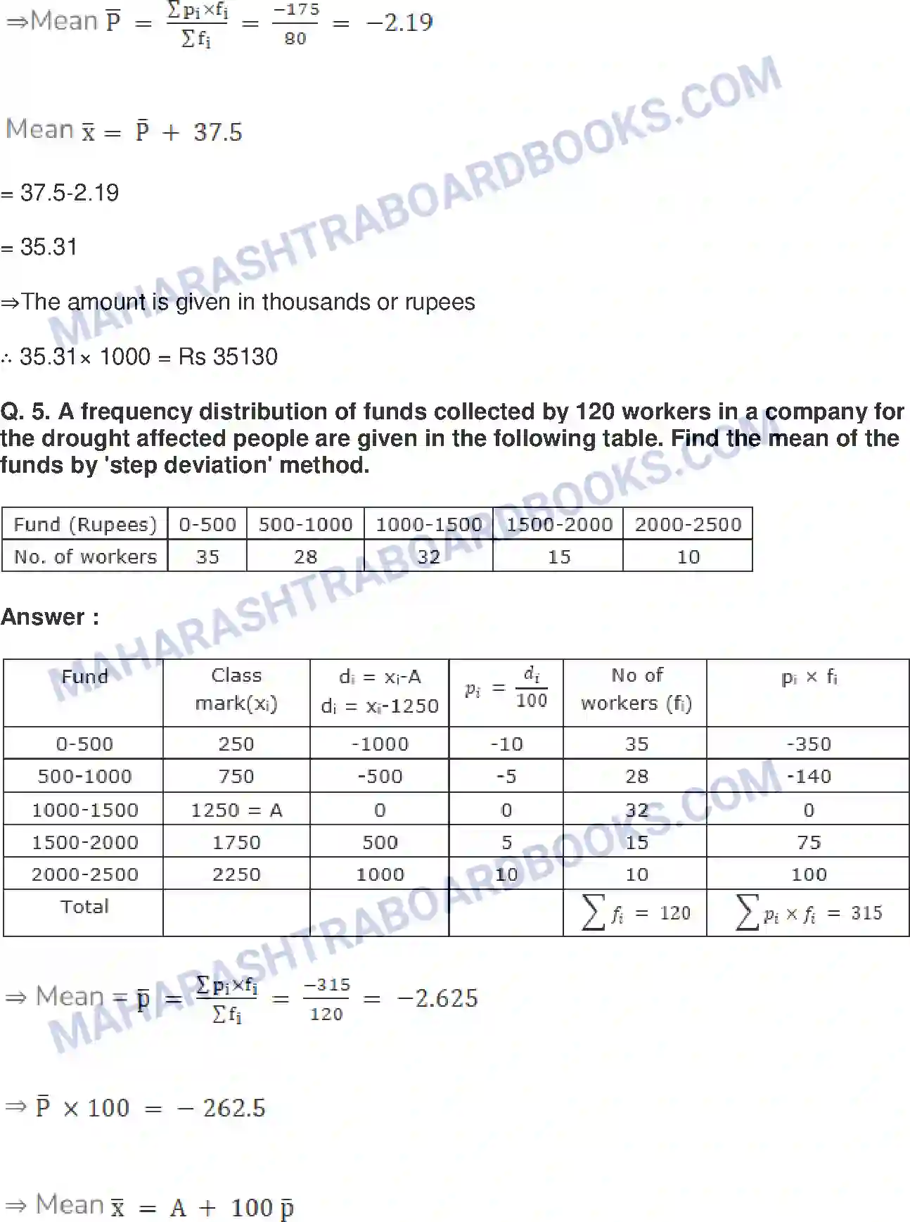 Maharashtra Board Solution Class-10 Mathematics+Part-I+-+English+Medium Statistics Image 4