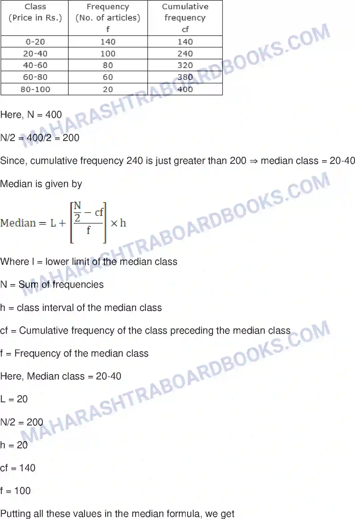 Maharashtra Board Solution Class-10 Mathematics+Part-I+-+English+Medium Statistics Image 40