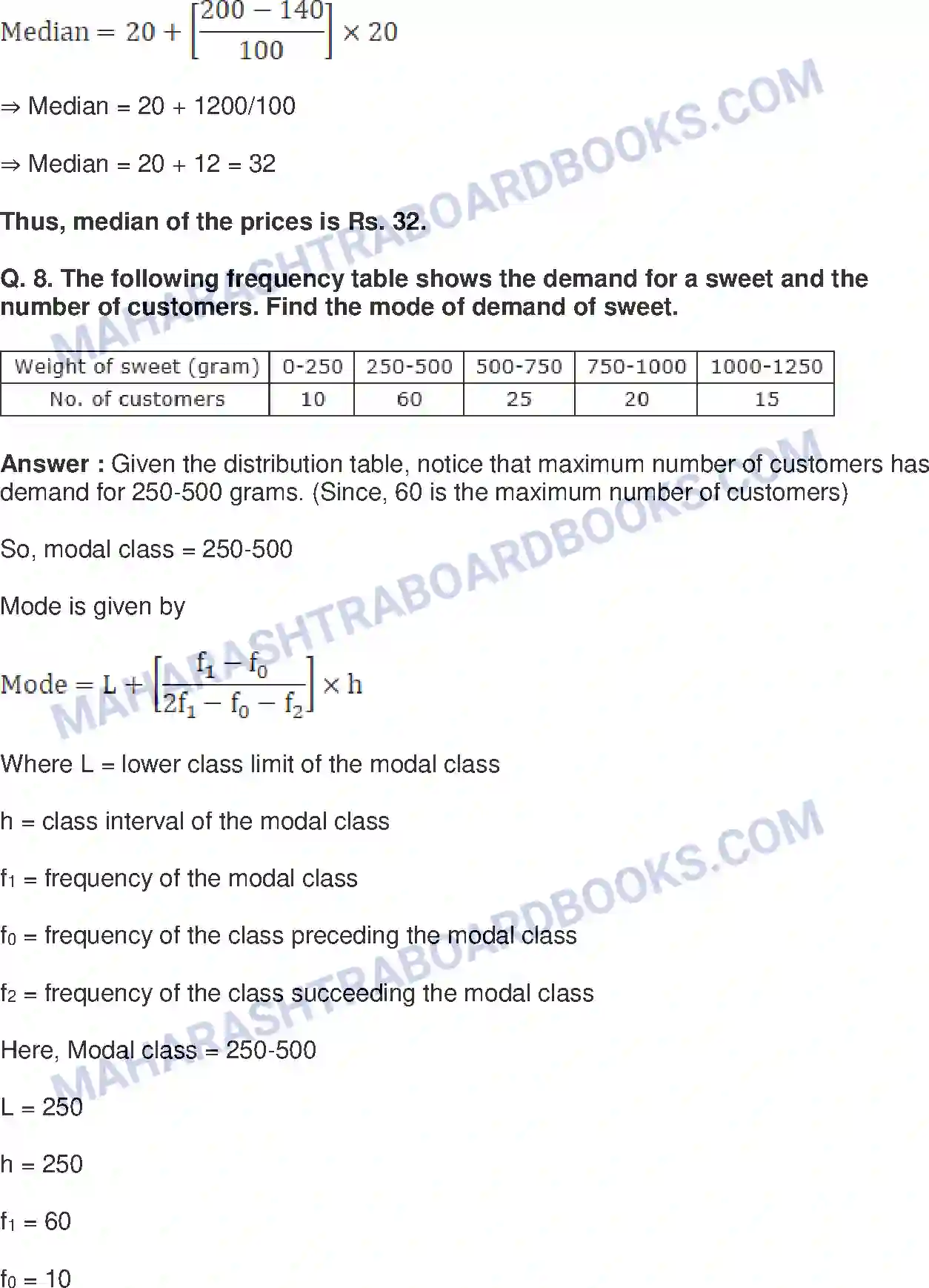 Maharashtra Board Solution Class-10 Mathematics+Part-I+-+English+Medium Statistics Image 41