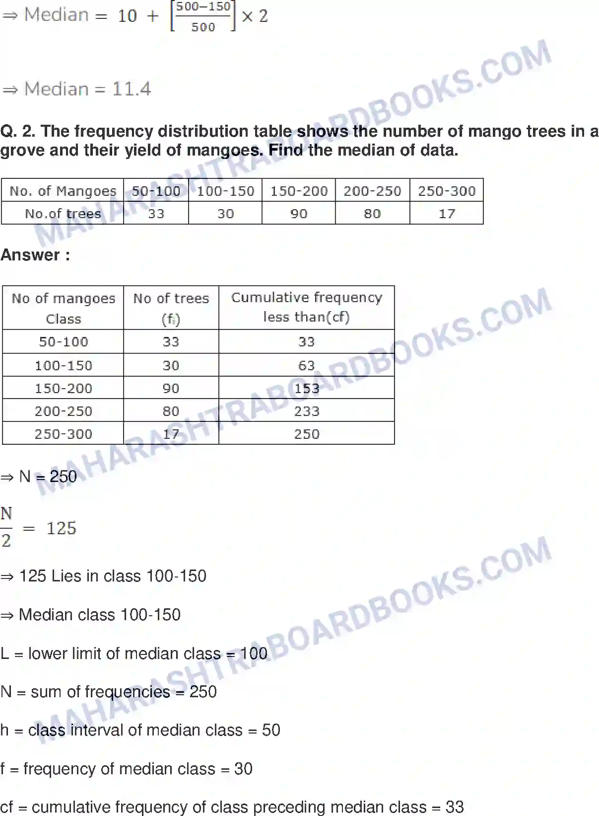 Maharashtra Board Solution Class-10 Mathematics+Part-I+-+English+Medium Statistics Image 7