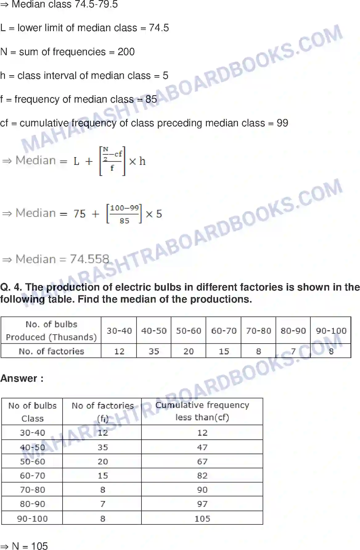 Maharashtra Board Solution Class-10 Mathematics+Part-I+-+English+Medium Statistics Image 9
