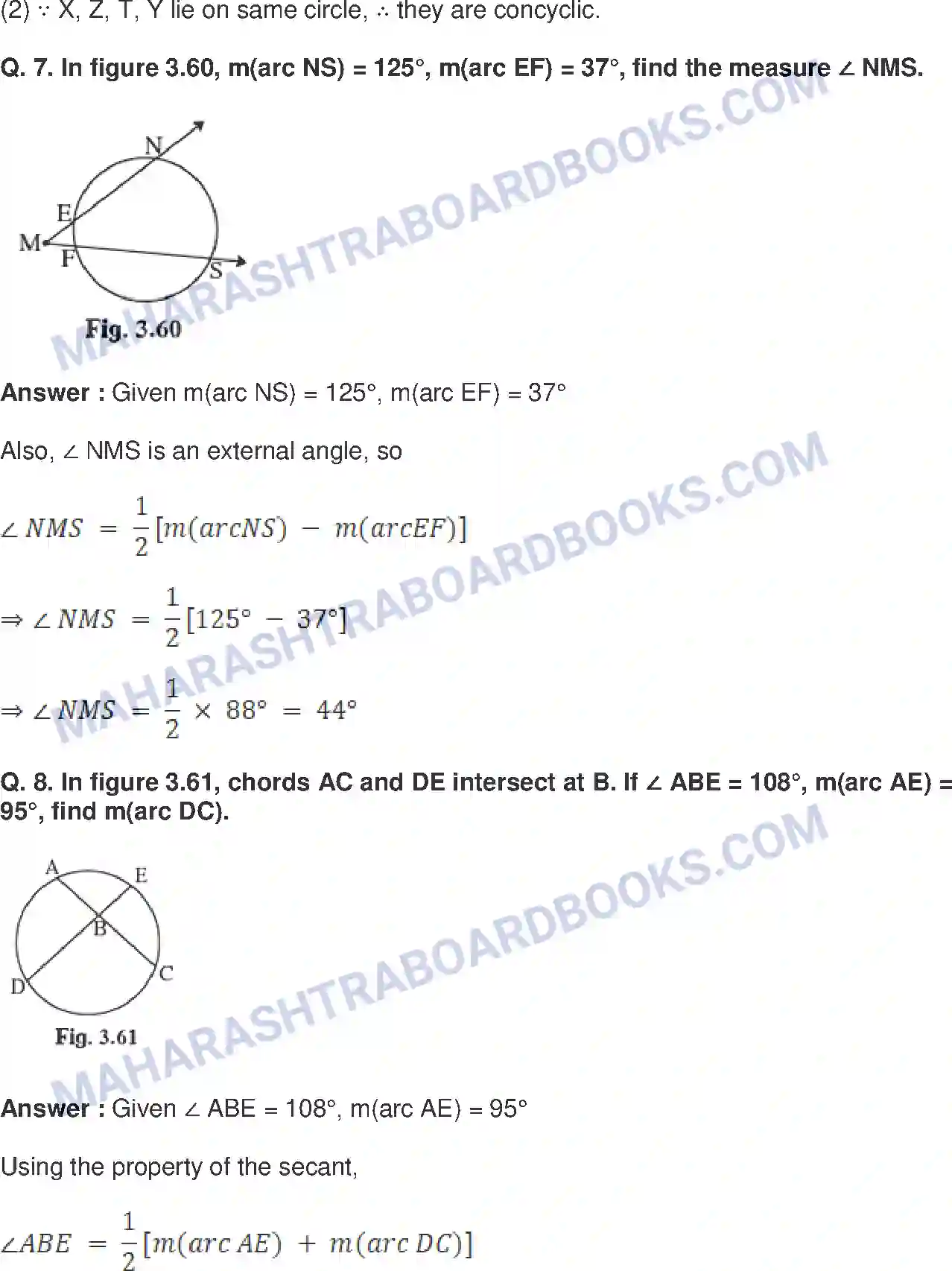 Maharashtra Board Solution Class-10 Mathematics+Part-II+-+English+Medium Circle Image 16