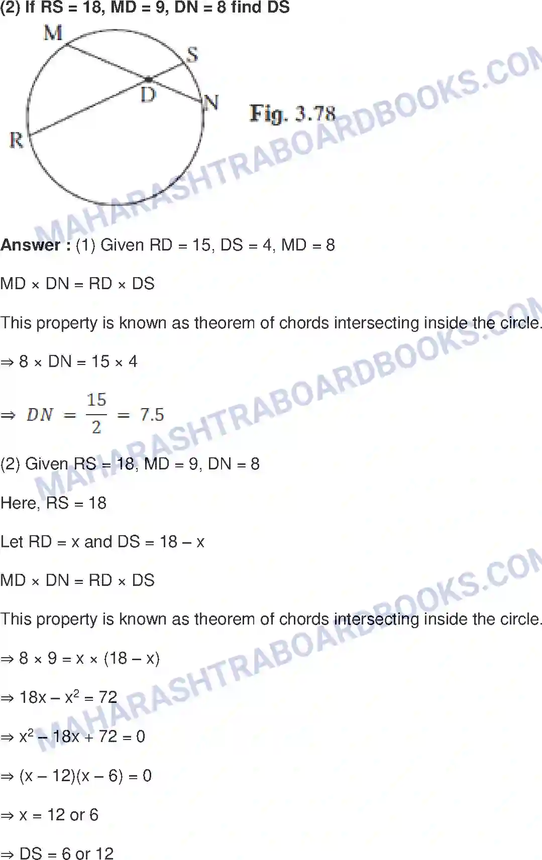 Maharashtra Board Solution Class-10 Mathematics+Part-II+-+English+Medium Circle Image 18