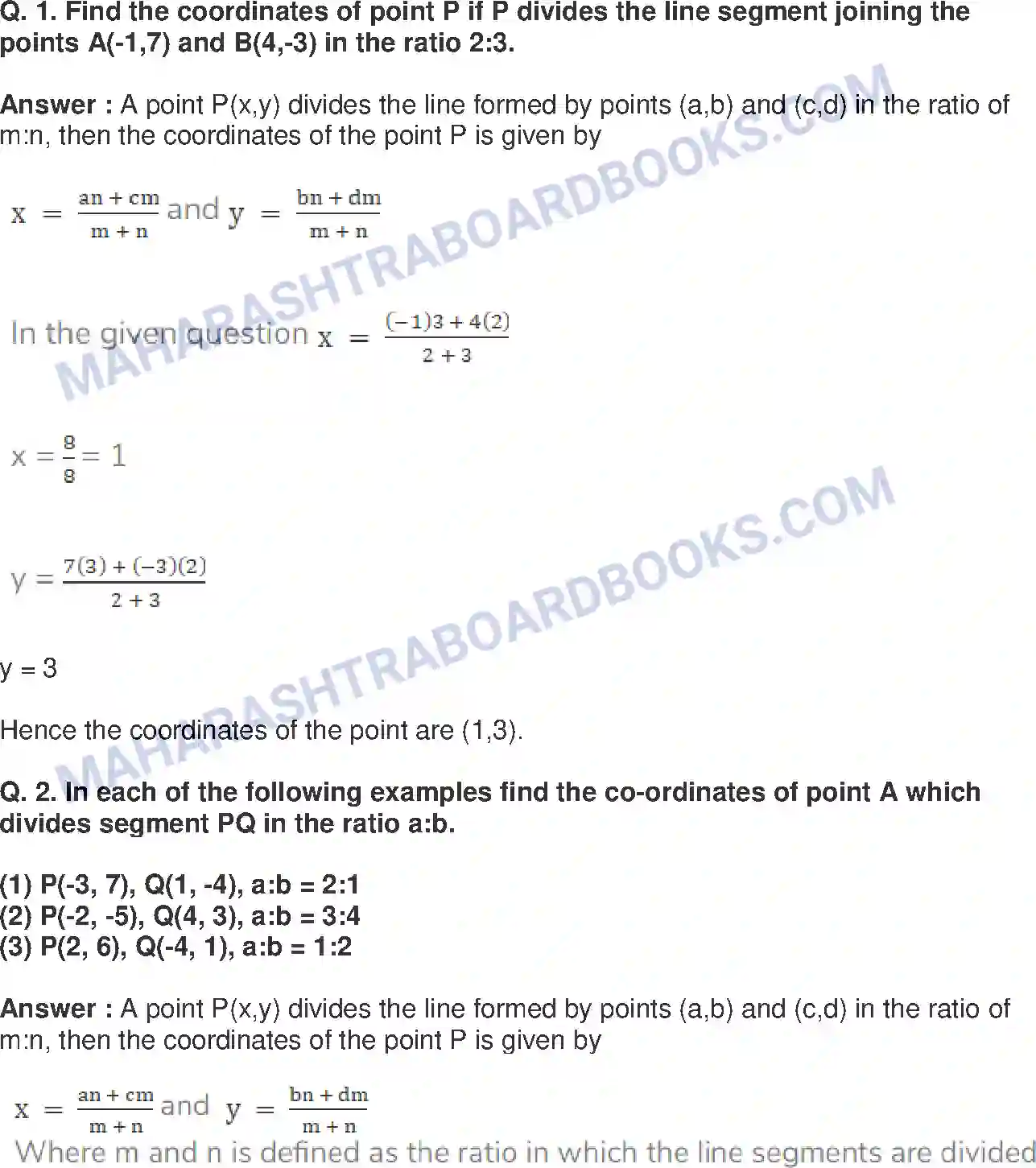 Maharashtra Board Solution Class-10 Mathematics+Part-II+-+English+Medium Co-ordinate Geometry Image 10