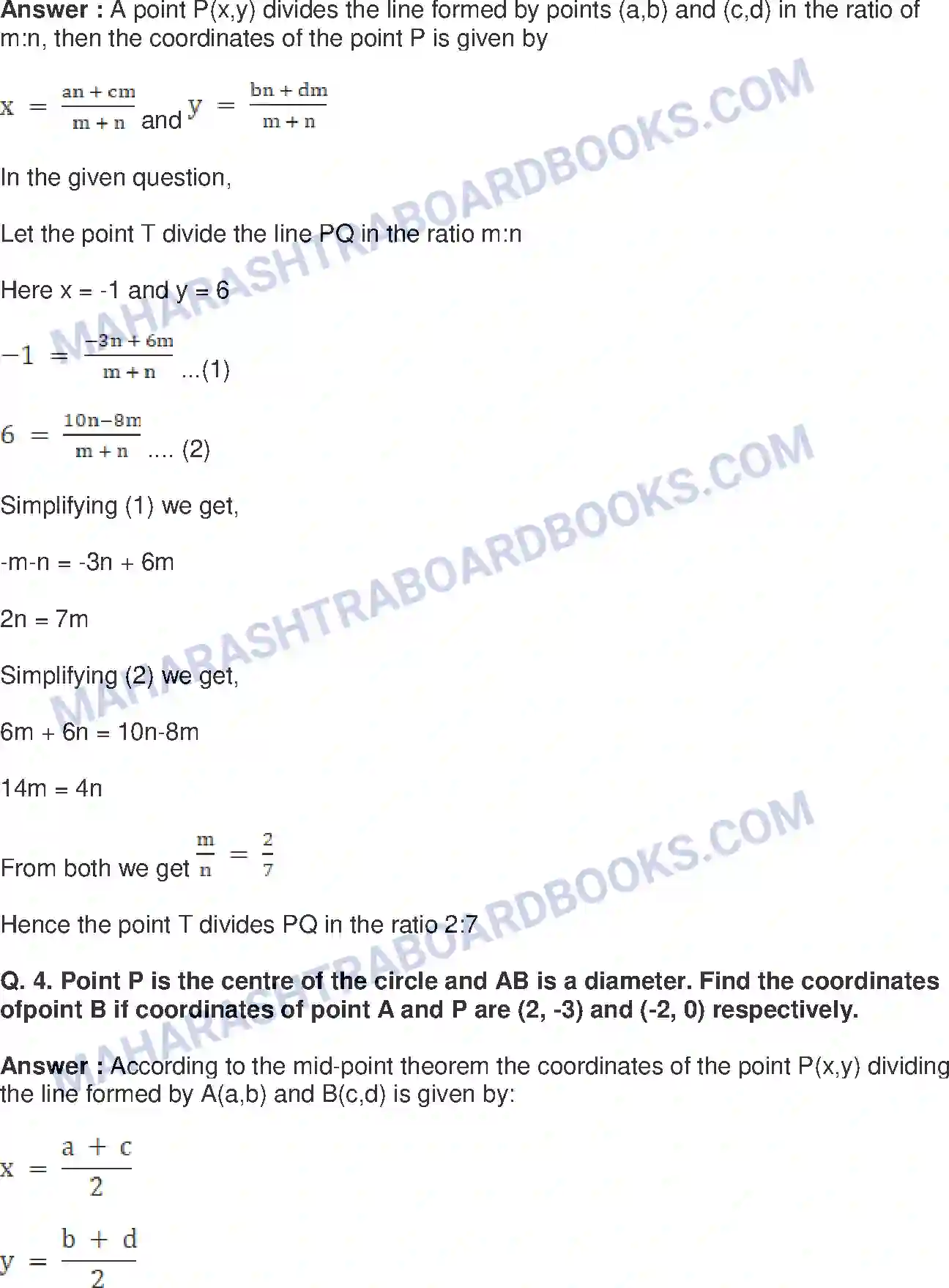 Maharashtra Board Solution Class-10 Mathematics+Part-II+-+English+Medium Co-ordinate Geometry Image 12