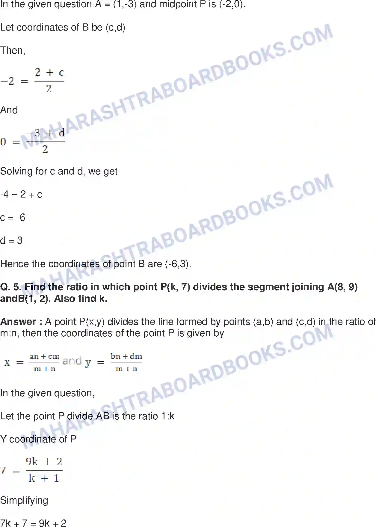 Maharashtra Board Solution Class-10 Mathematics+Part-II+-+English+Medium Co-ordinate Geometry Image 13