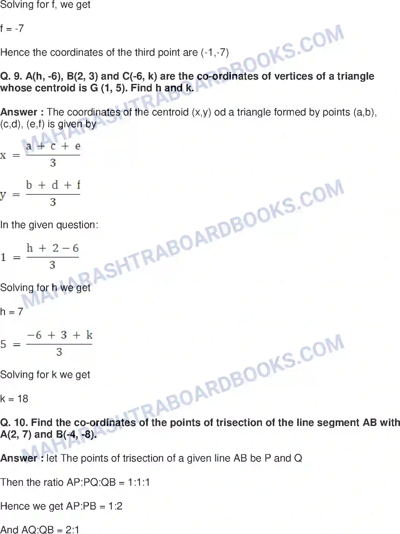 Maharashtra Board Solution Class-10 Mathematics+Part-II+-+English+Medium Co-ordinate Geometry Image 16