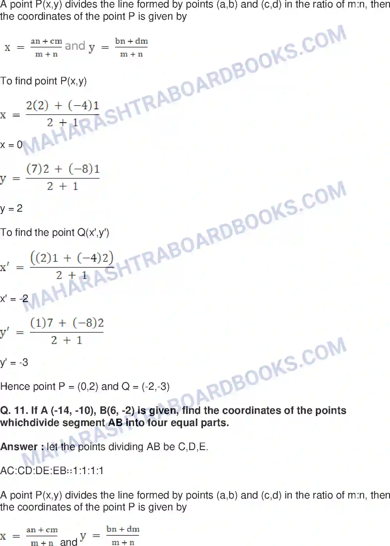 Maharashtra Board Solution Class-10 Mathematics+Part-II+-+English+Medium Co-ordinate Geometry Image 17