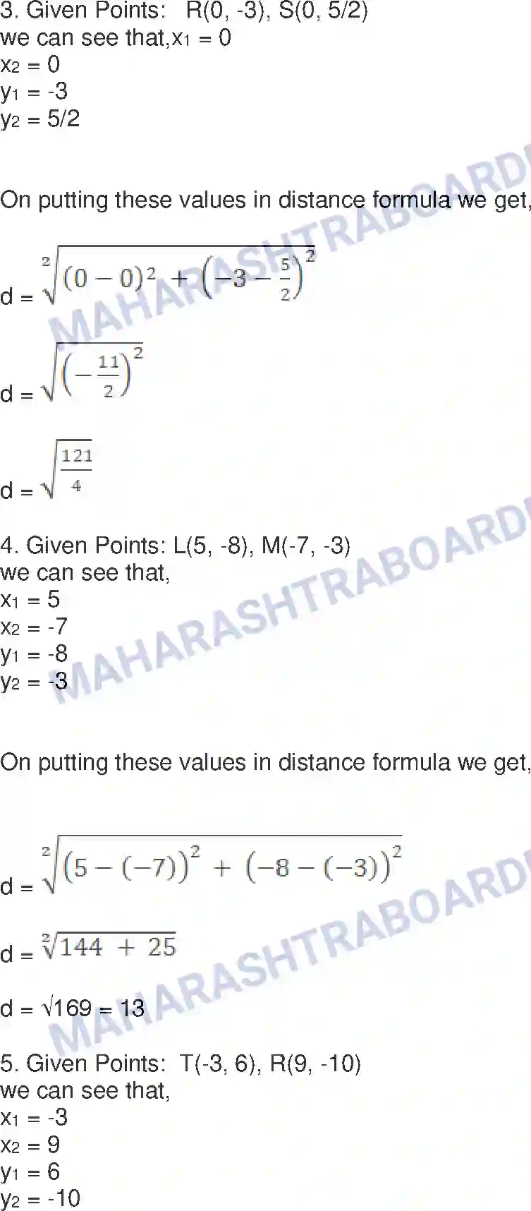 Maharashtra Board Solution Class-10 Mathematics+Part-II+-+English+Medium Co-ordinate Geometry Image 2