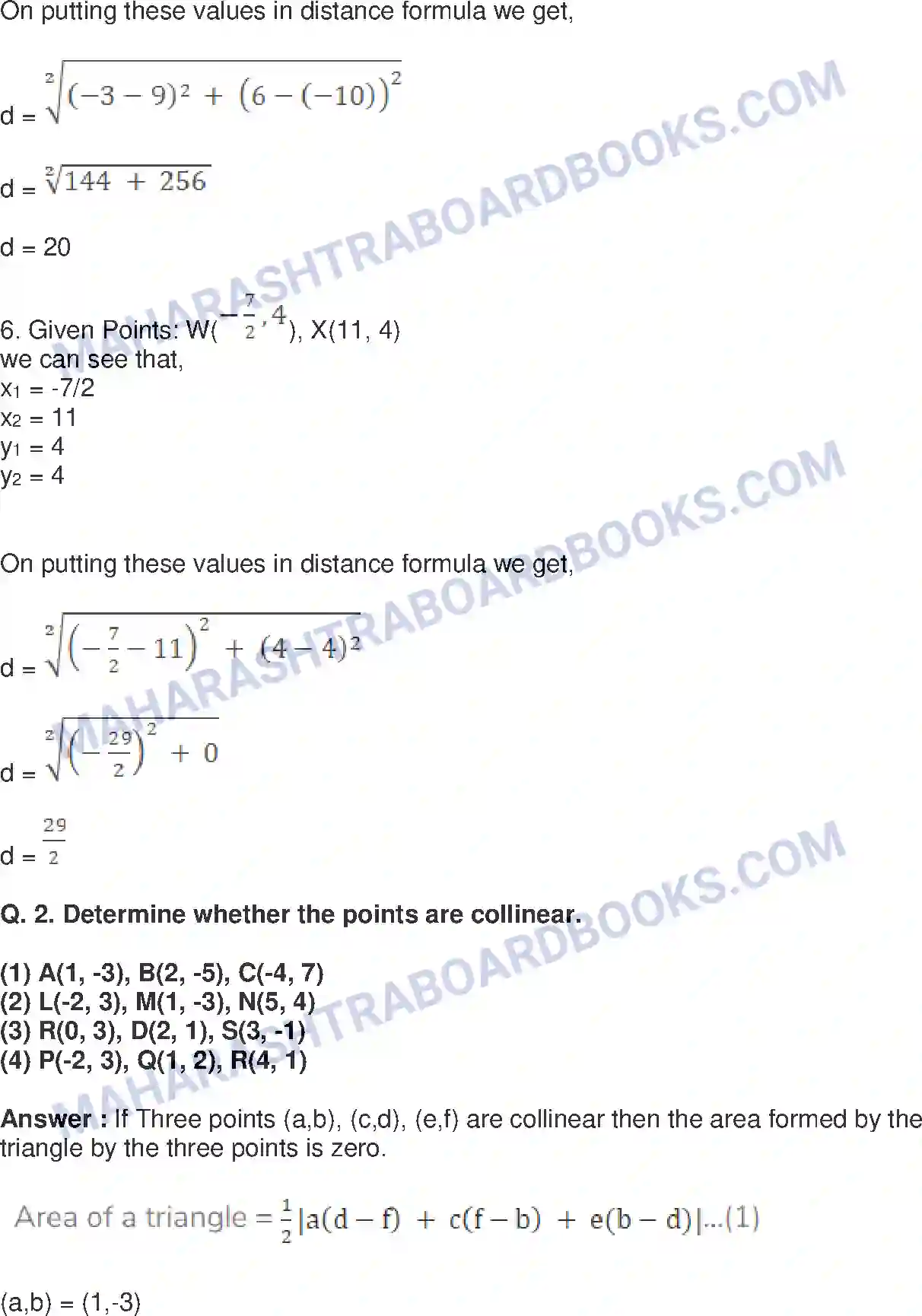 Maharashtra Board Solution Class-10 Mathematics+Part-II+-+English+Medium Co-ordinate Geometry Image 3