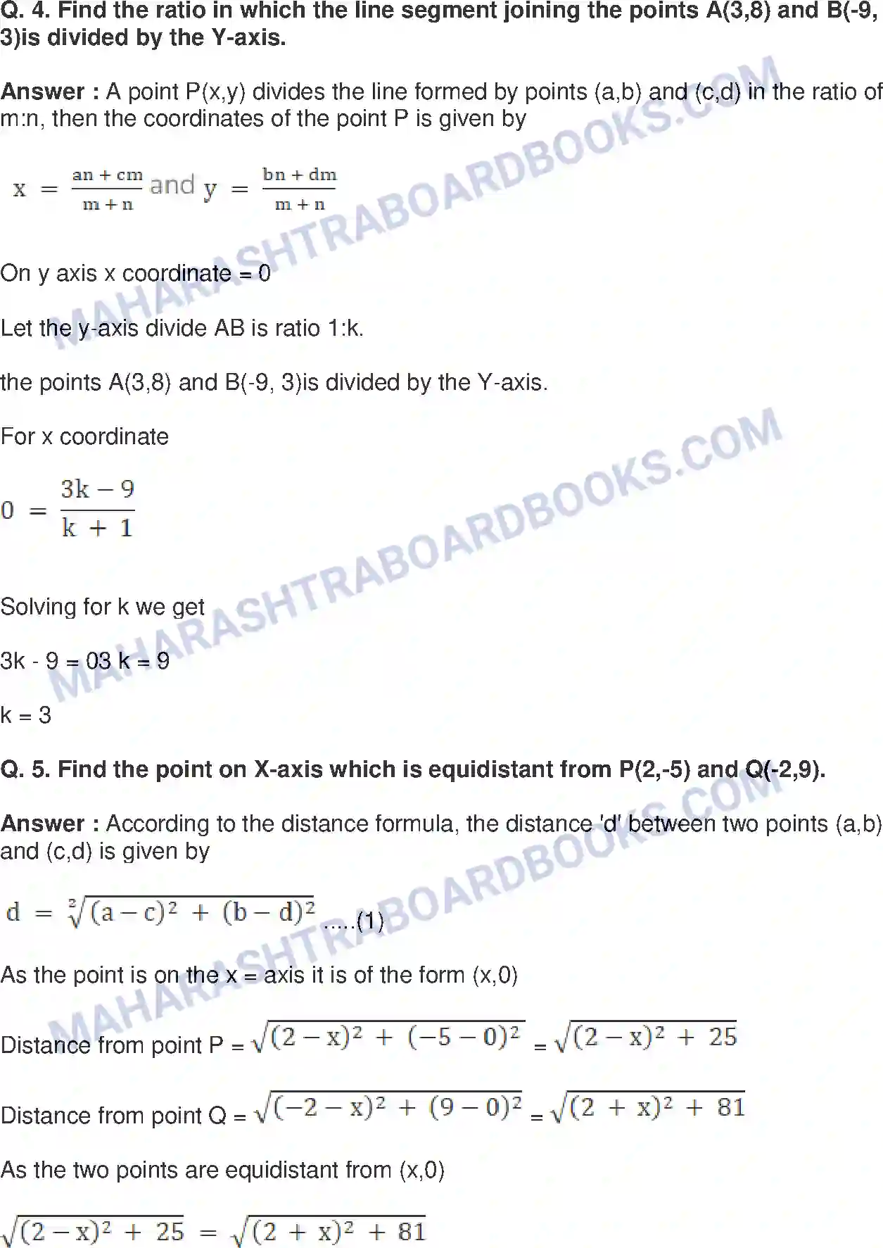 Maharashtra Board Solution Class-10 Mathematics+Part-II+-+English+Medium Co-ordinate Geometry Image 30