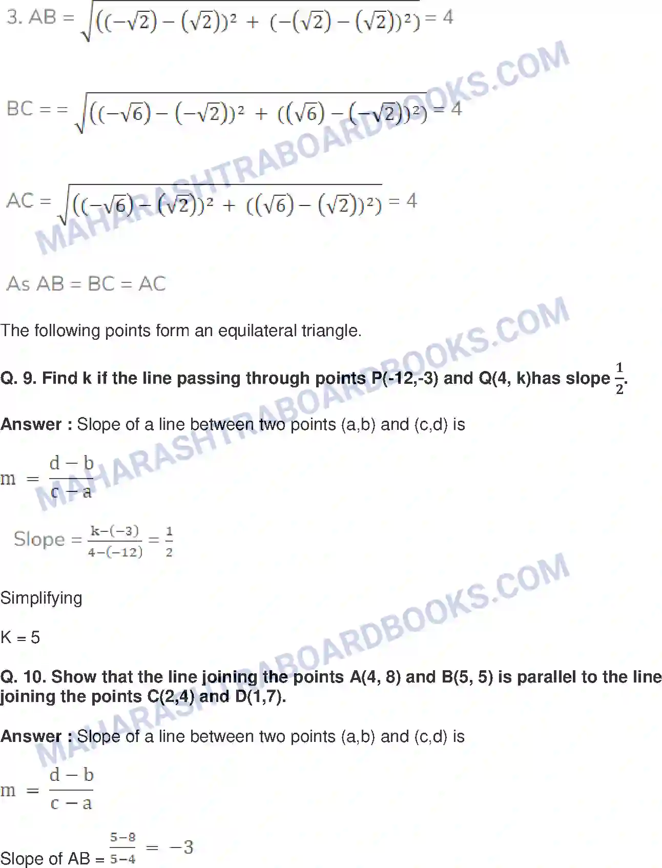 Maharashtra Board Solution Class-10 Mathematics+Part-II+-+English+Medium Co-ordinate Geometry Image 34