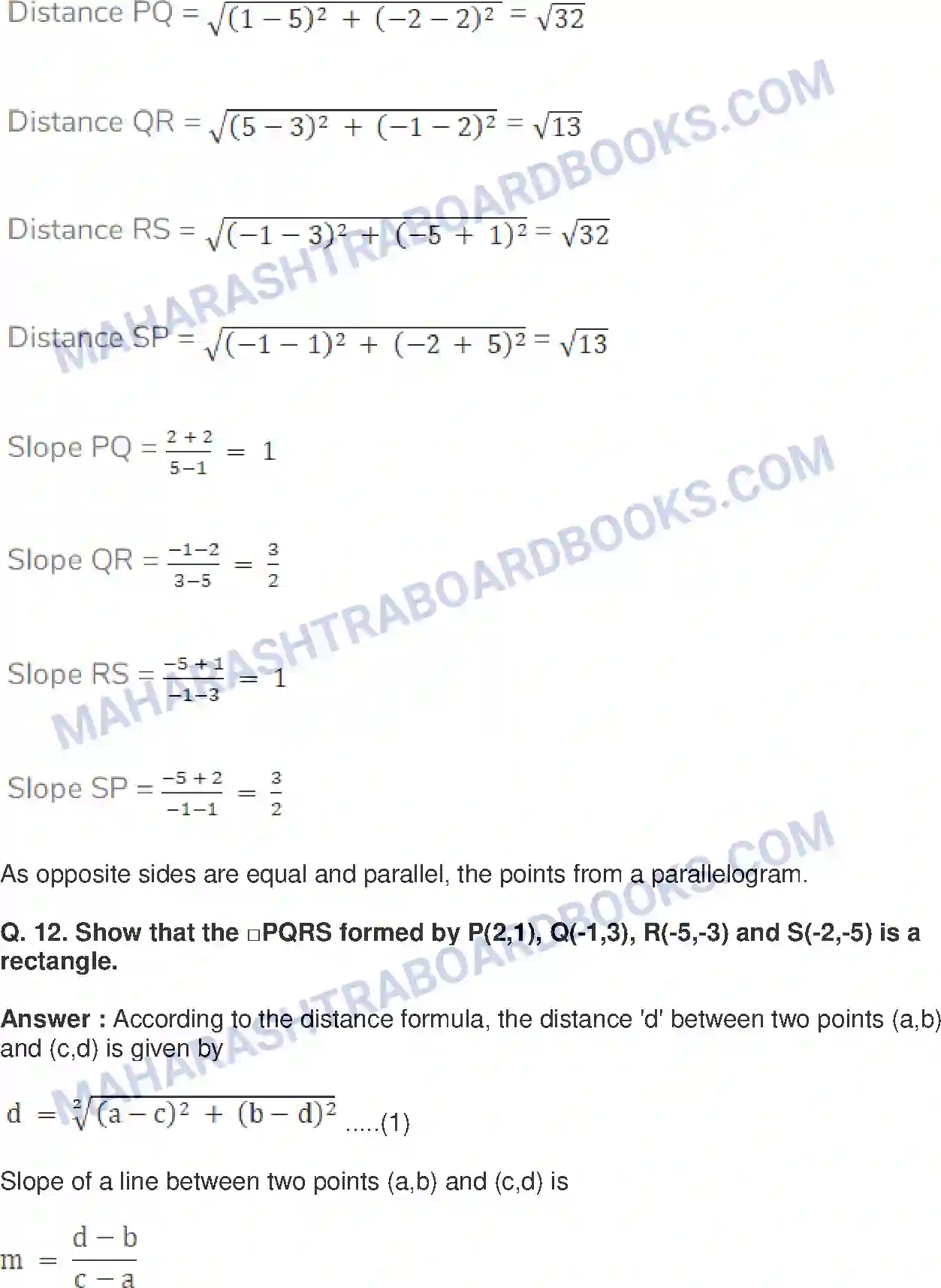 Maharashtra Board Solution Class-10 Mathematics+Part-II+-+English+Medium Co-ordinate Geometry Image 36