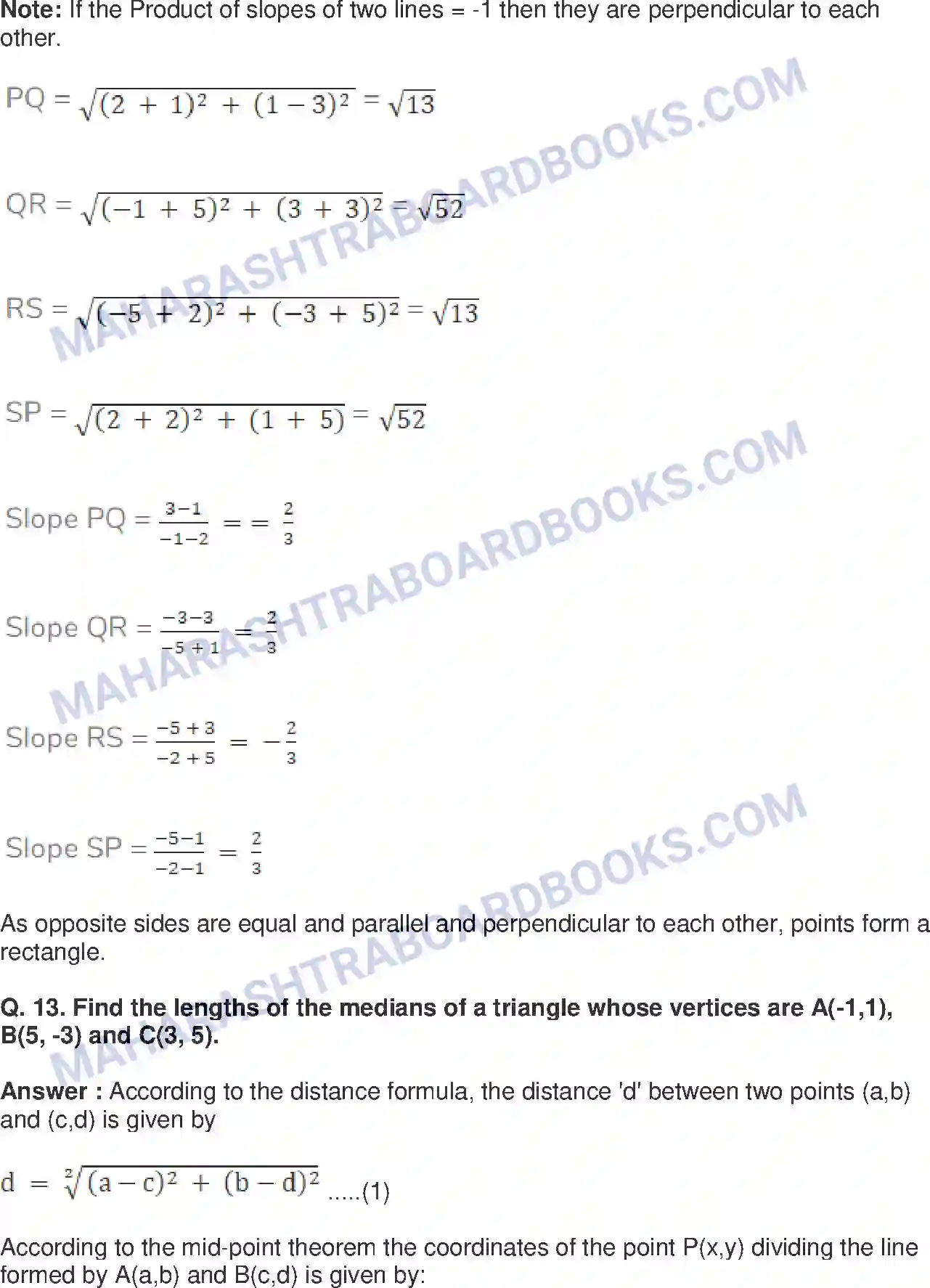 Maharashtra Board Solution Class-10 Mathematics+Part-II+-+English+Medium Co-ordinate Geometry Image 37