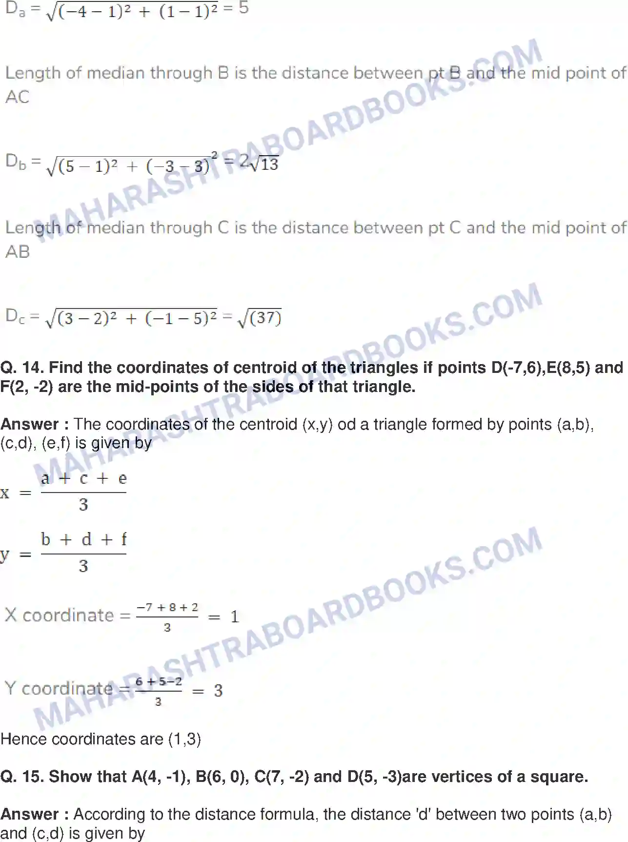 Maharashtra Board Solution Class-10 Mathematics+Part-II+-+English+Medium Co-ordinate Geometry Image 39