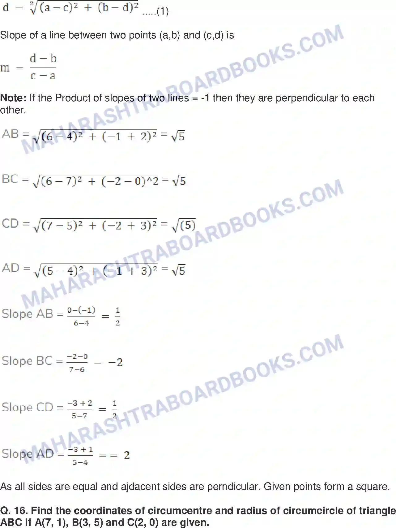 Maharashtra Board Solution Class-10 Mathematics+Part-II+-+English+Medium Co-ordinate Geometry Image 40